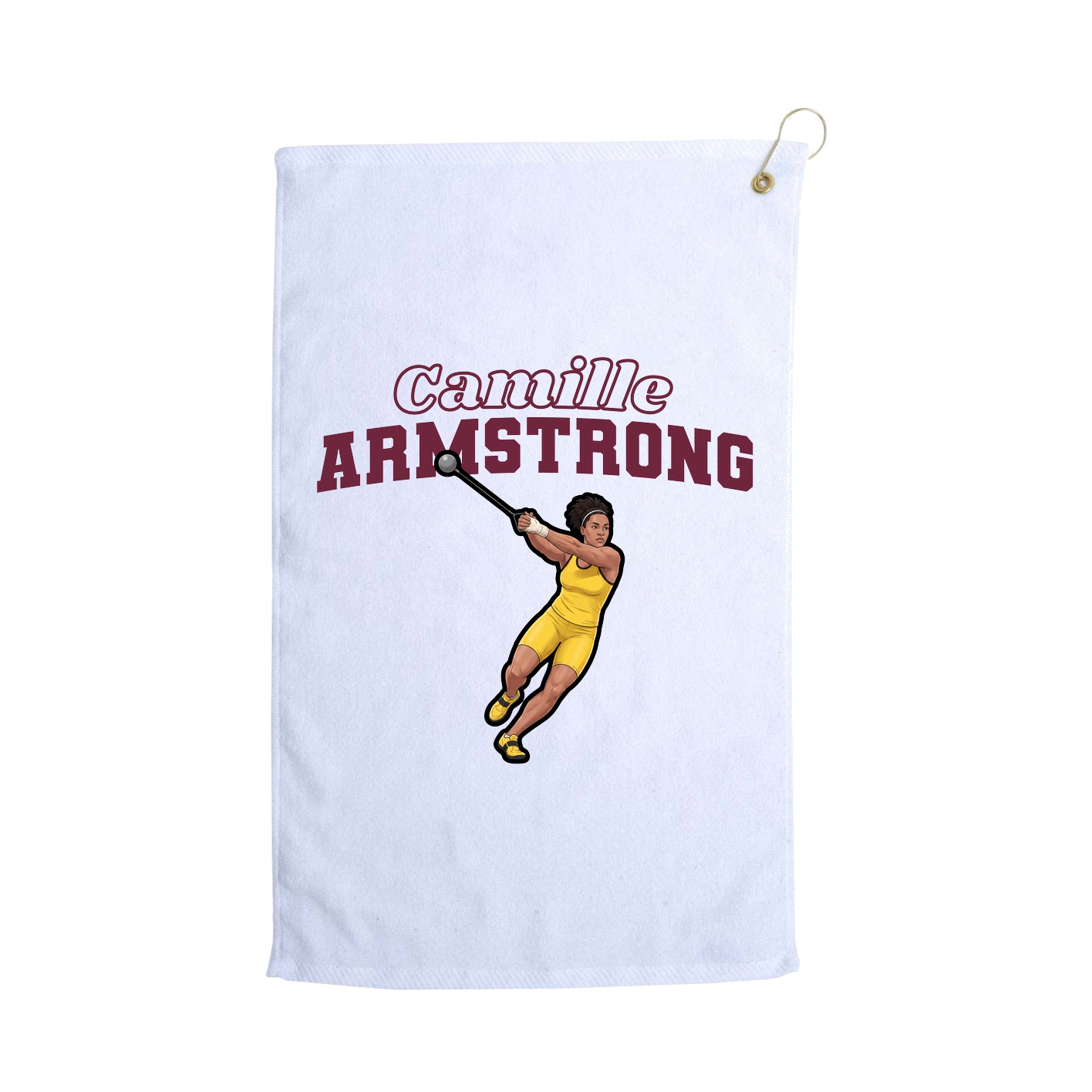 Golf Towel — Name Arch in White