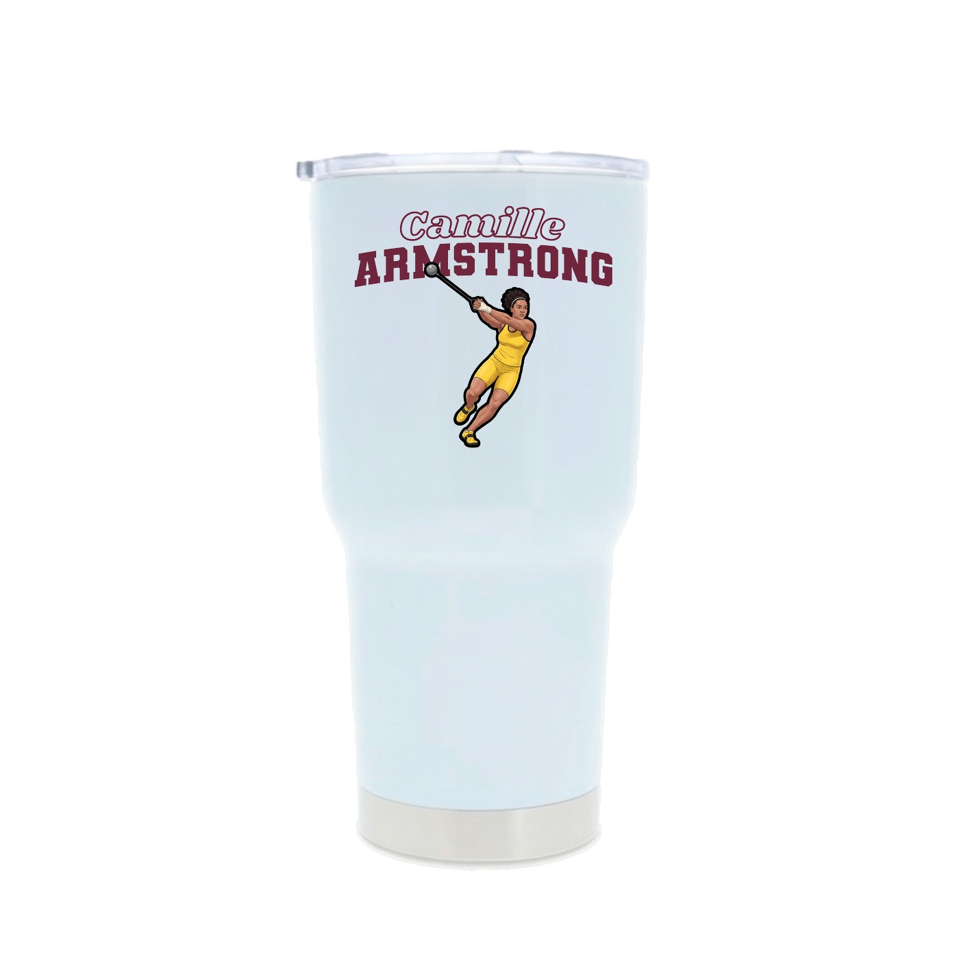 30oz Stainless Steel Tumbler — Name Arch in White