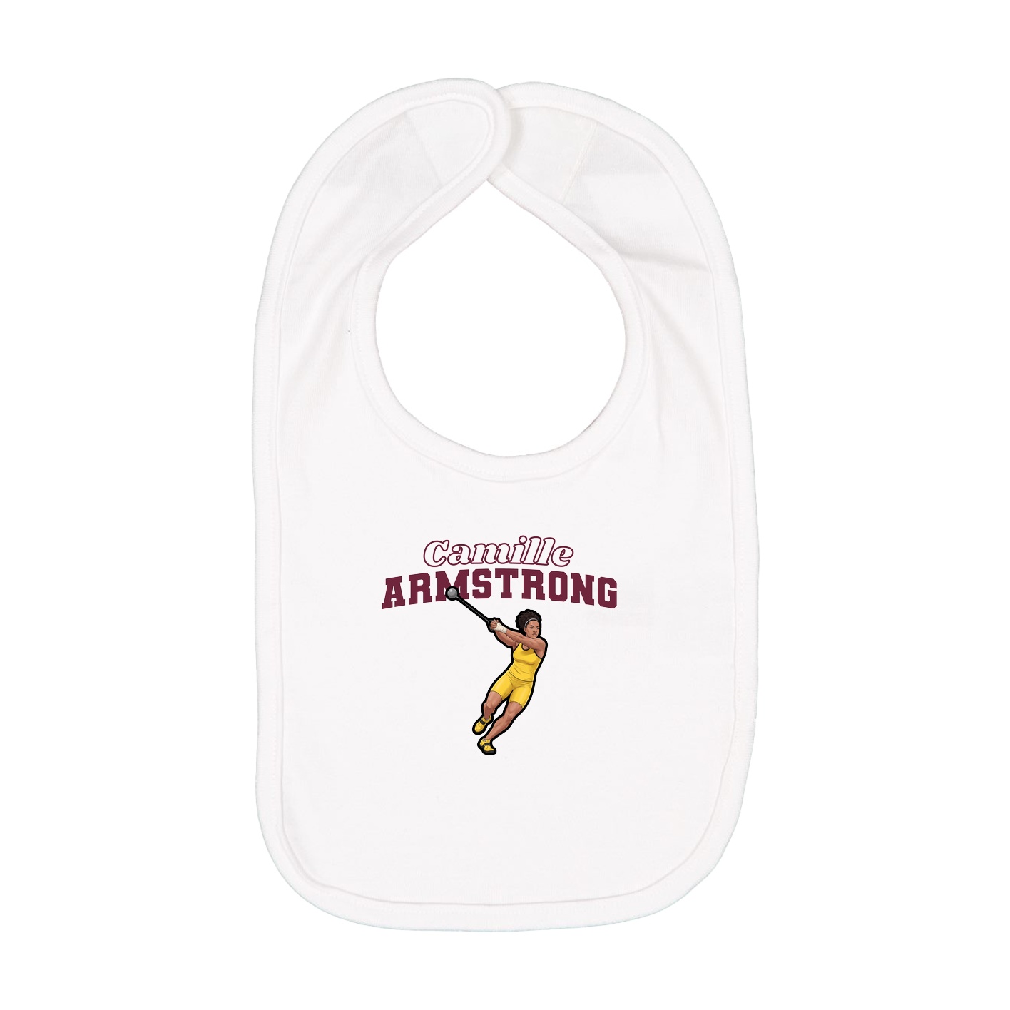 Infant Bib — Name Arch in White