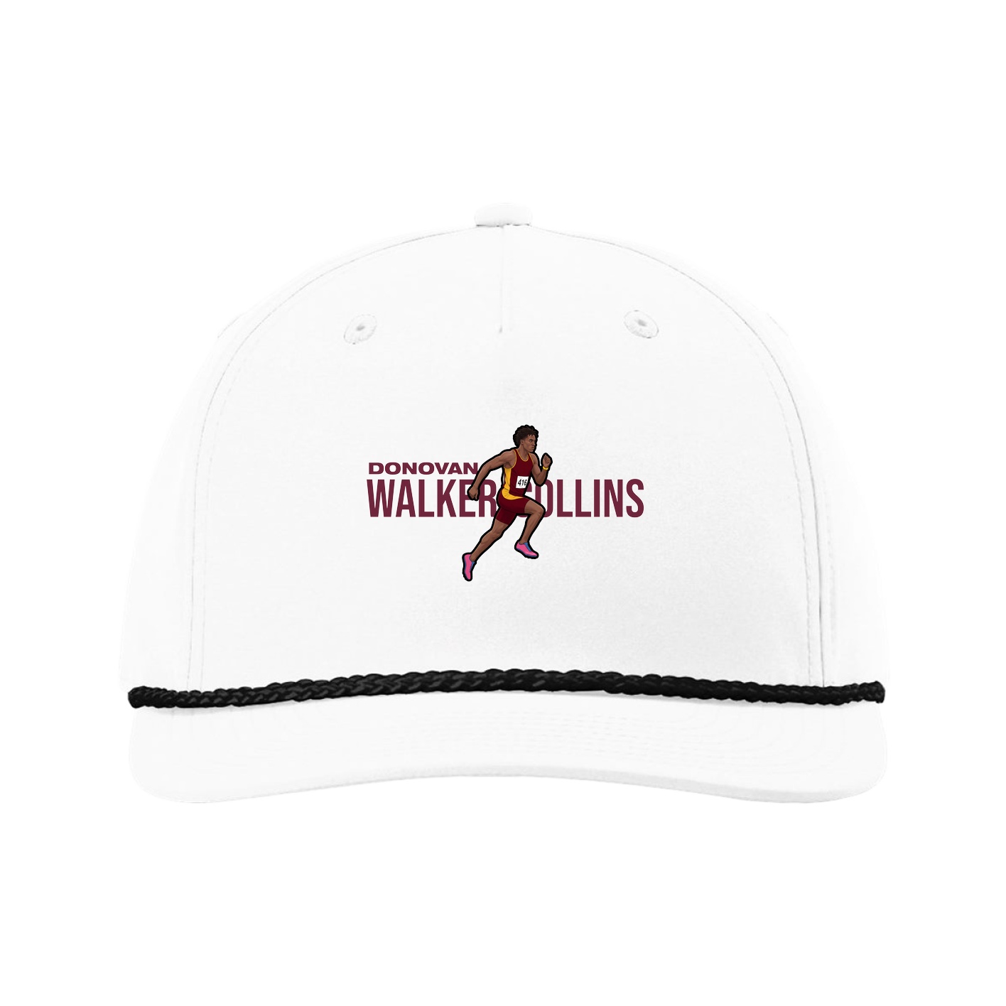 Five-Panel Classic Rope Cap — Player Name in White