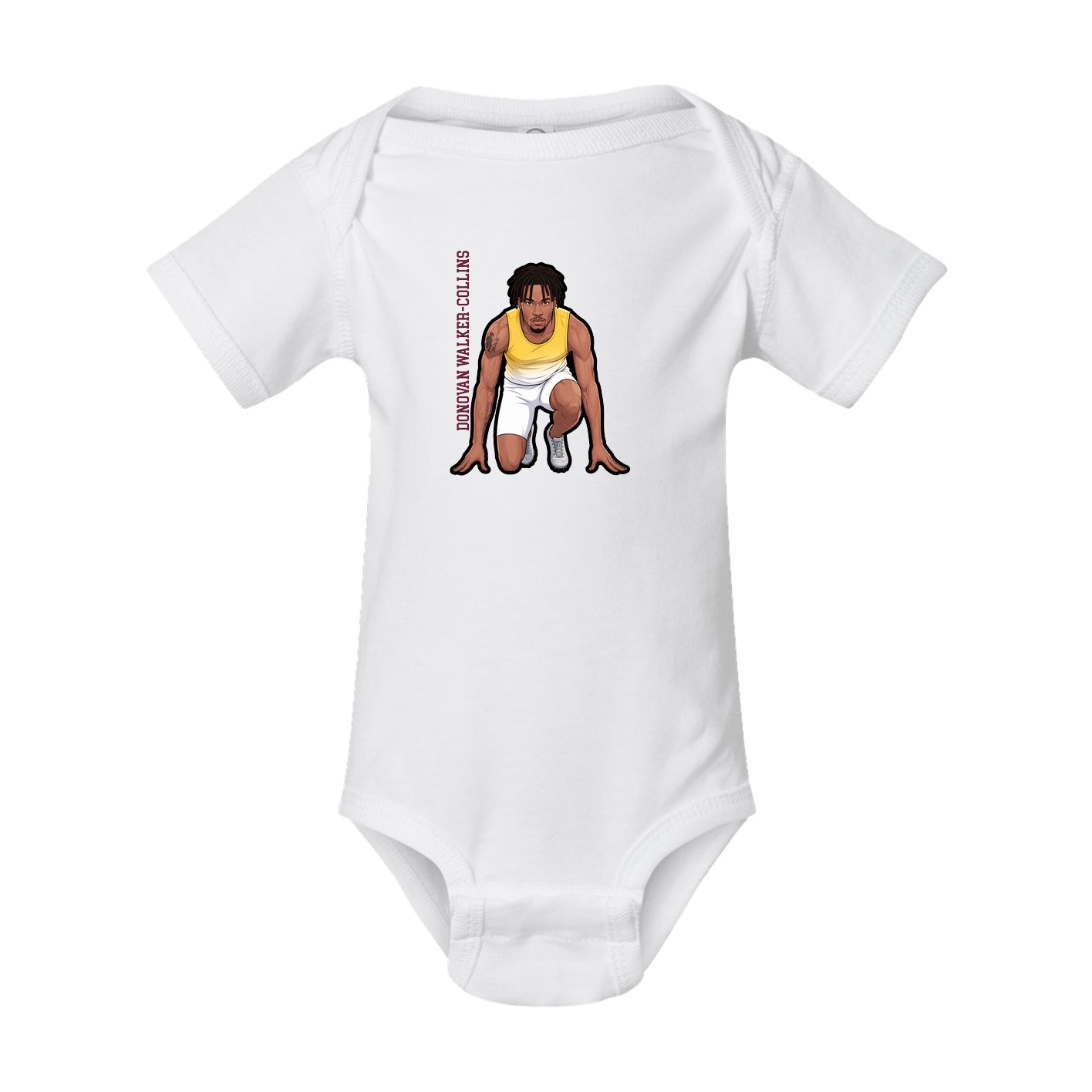 Baby Onesie — Name Vertical in White