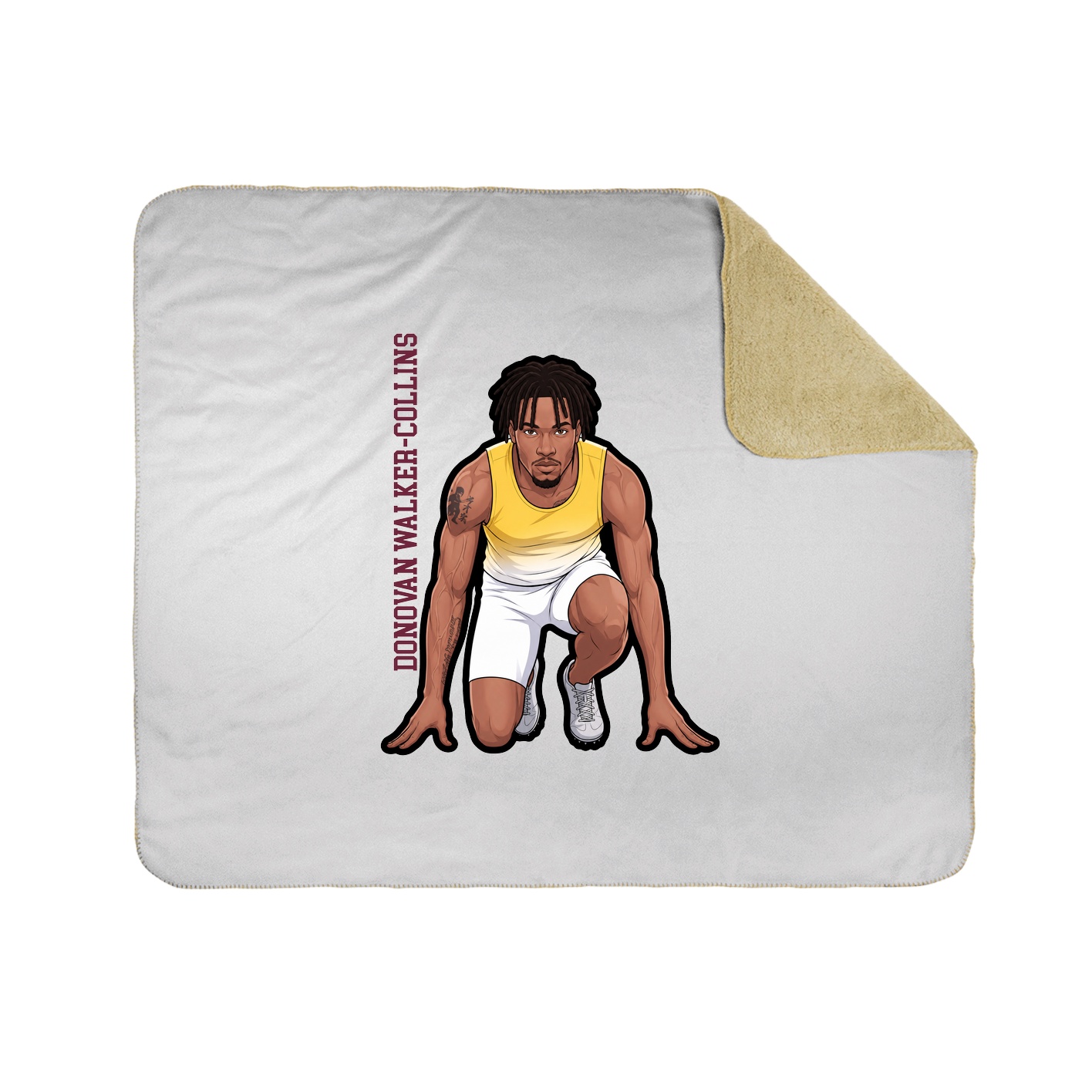 Throw Blanket — Name Vertical in White