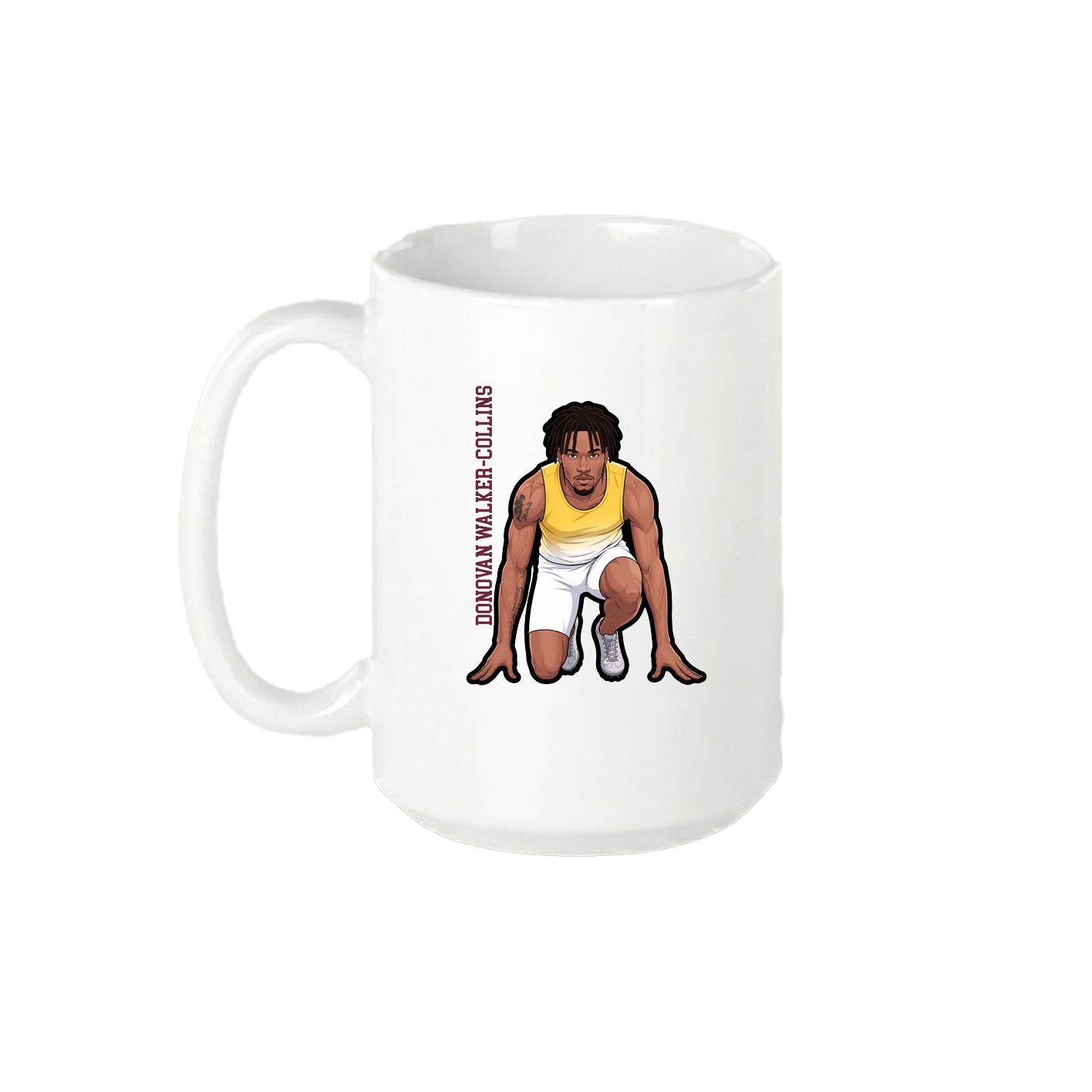 15oz Coffee Mug — Name Vertical in White