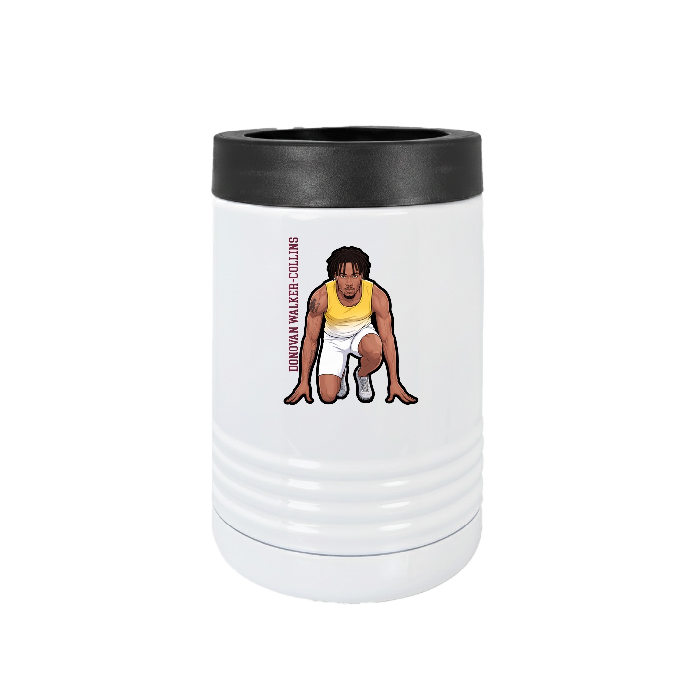Beverage Holder — Name Vertical in White