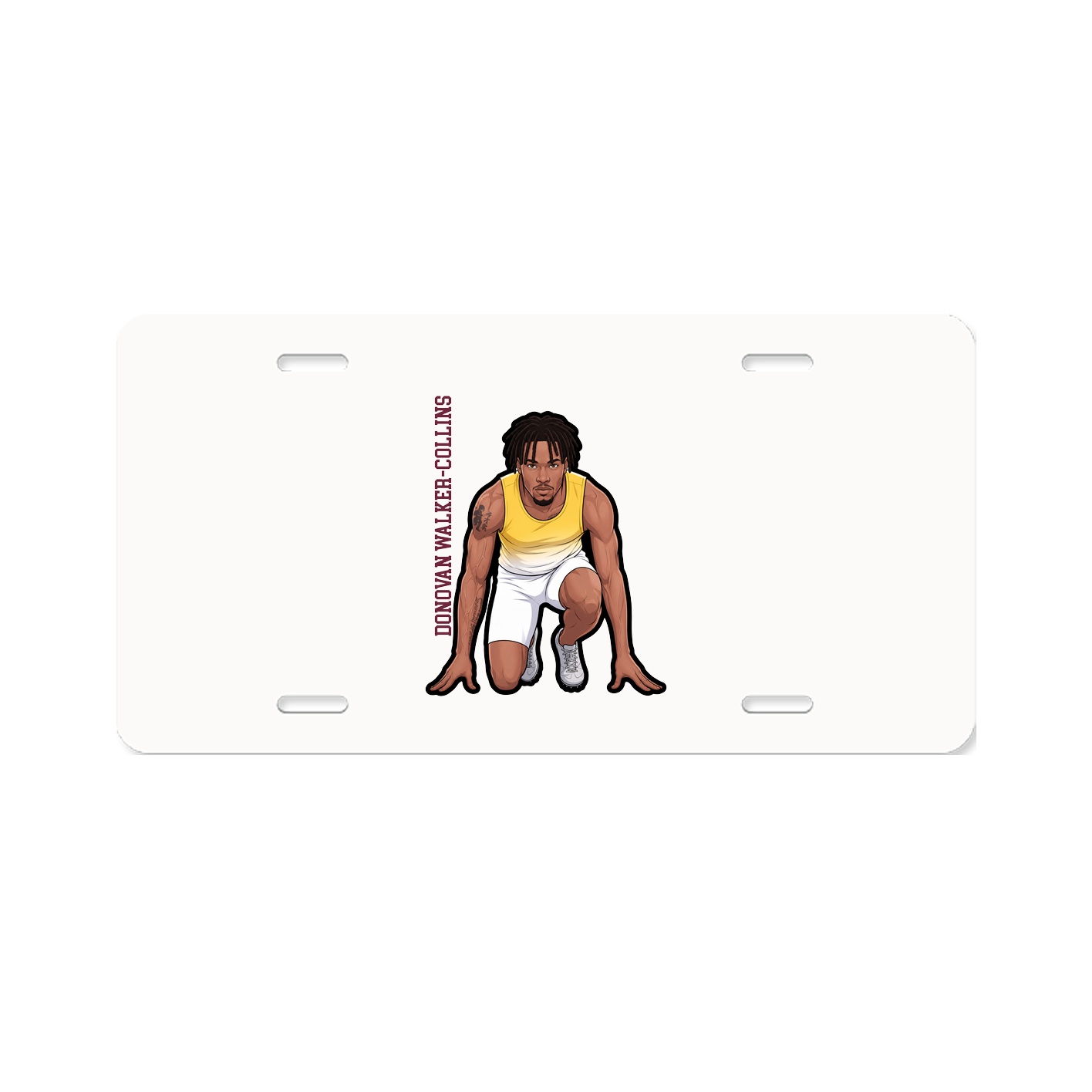 License Plate — Name Vertical in Classic