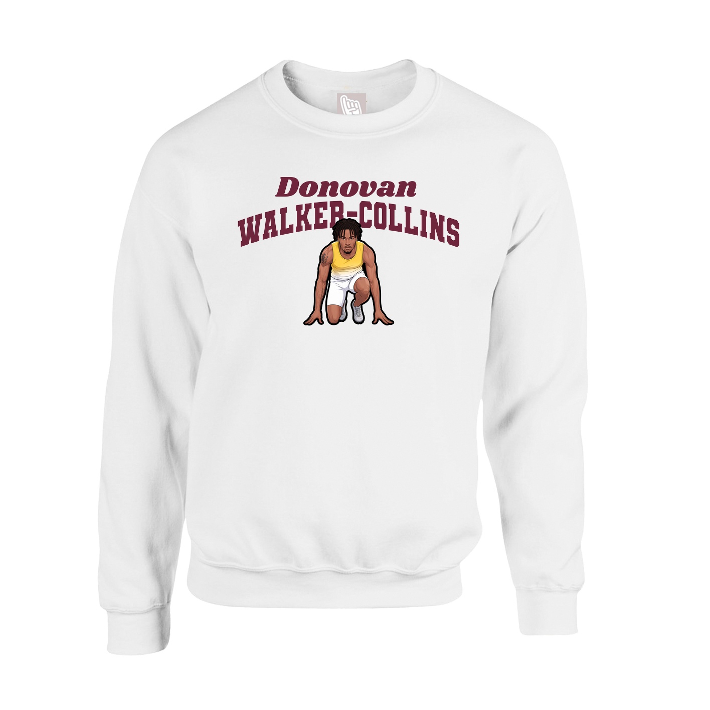 Fleece Crew — Signature Arch in White