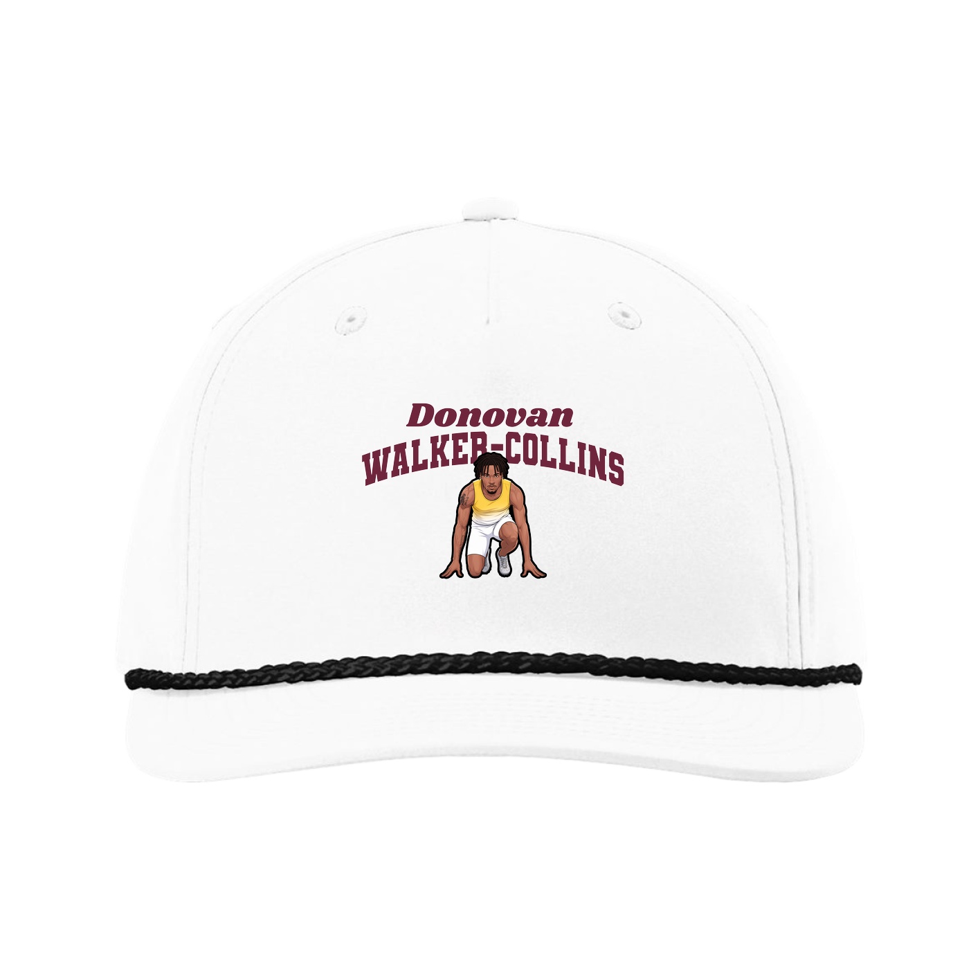Five-Panel Classic Rope Cap — Signature Arch in White