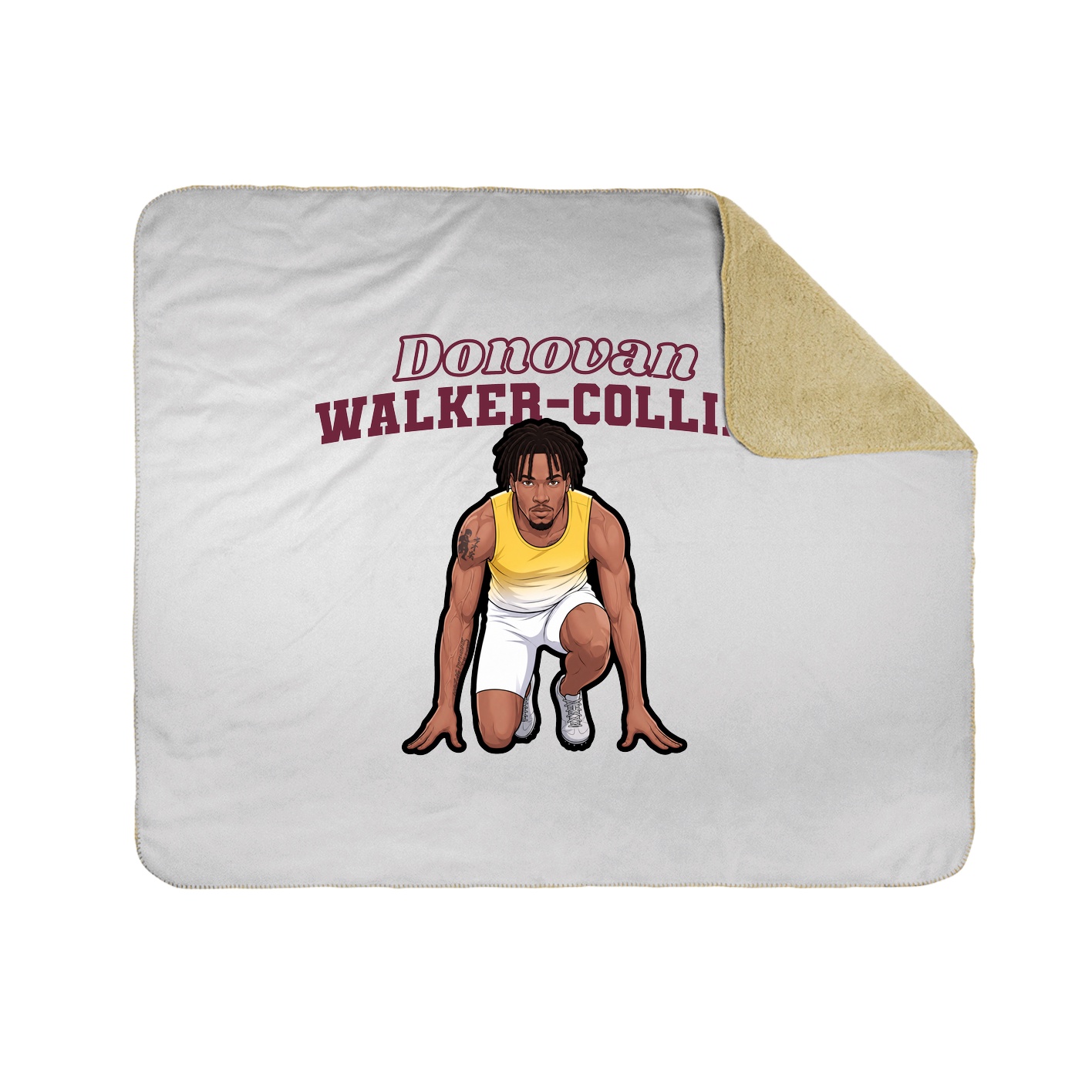 Throw Blanket — Name Arch in White