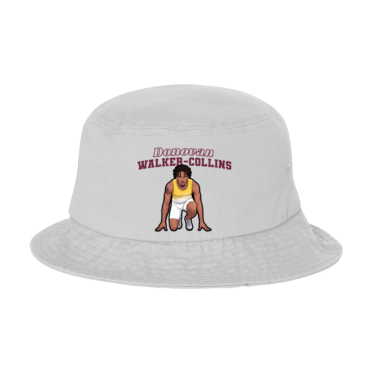 Bucket Cap — Name Arch in White