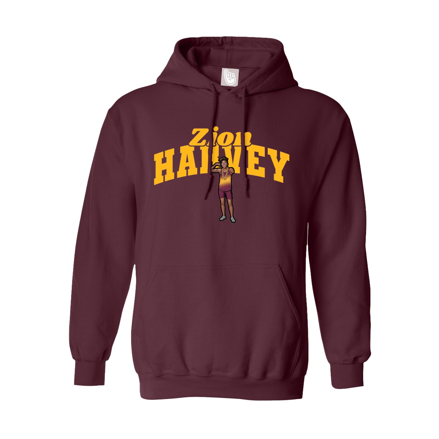 Youth Hoodie — Signature Arch in Maroon