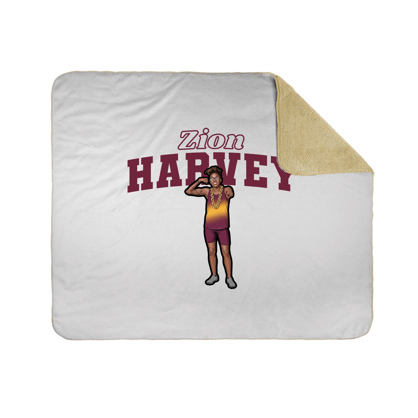 Throw Blanket — Name Arch in White