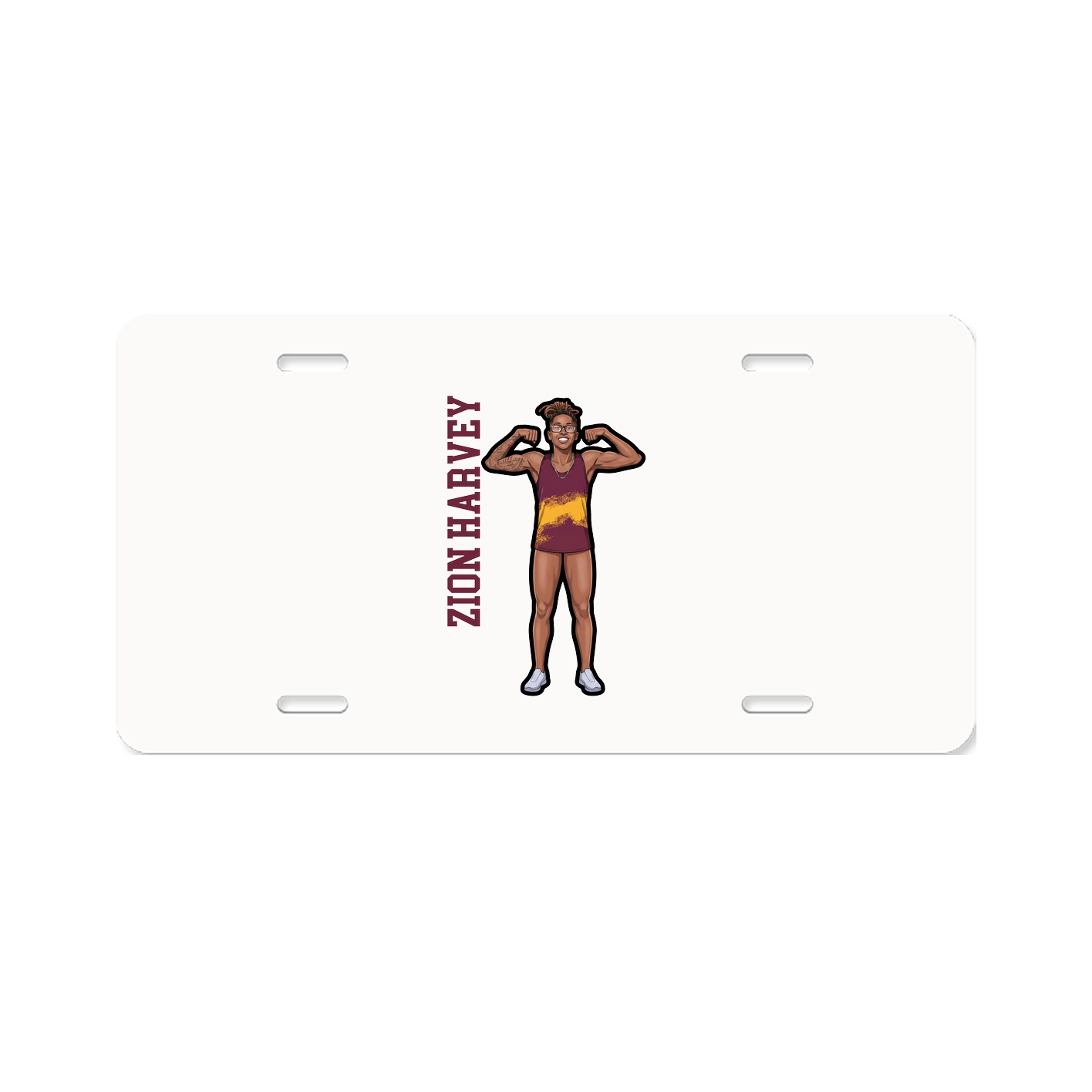 License Plate — Name Vertical in Classic
