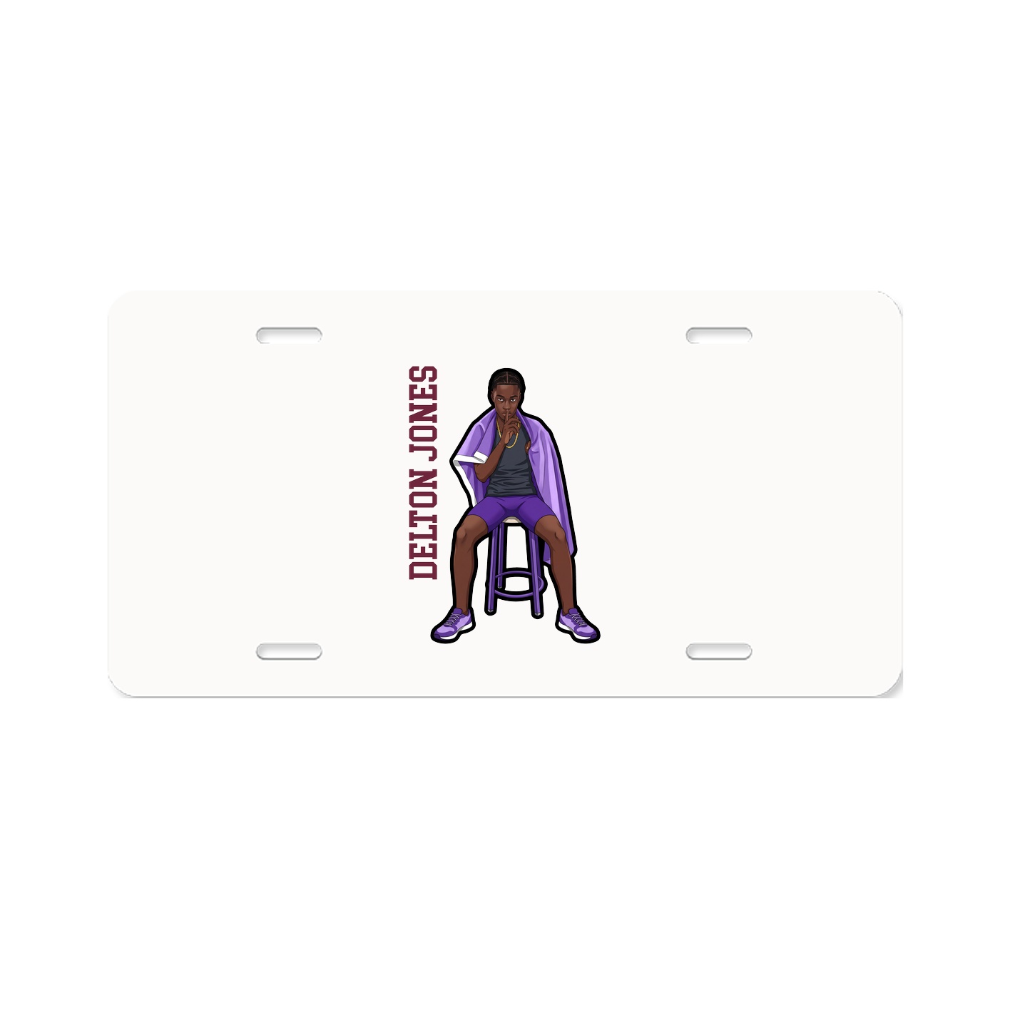 License Plate — Name Vertical in Classic