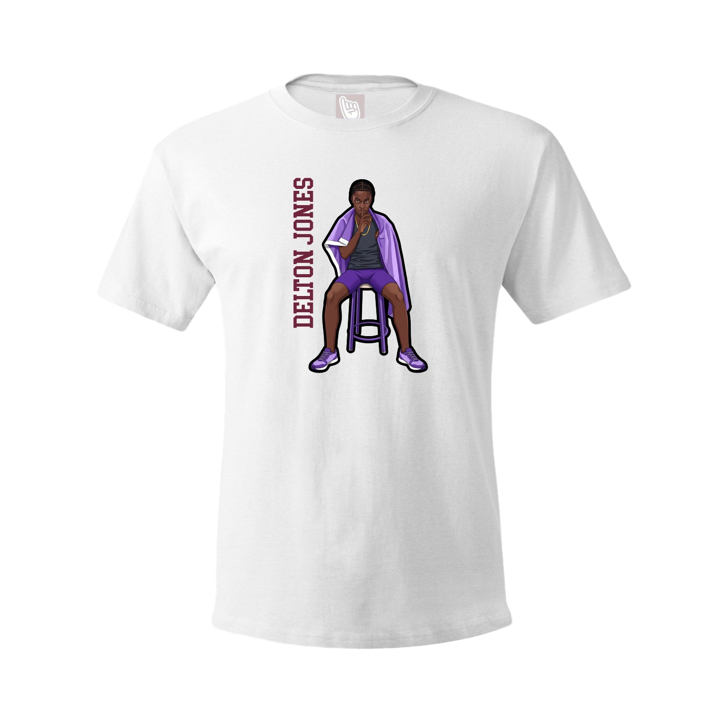 Tee — Name Vertical in White