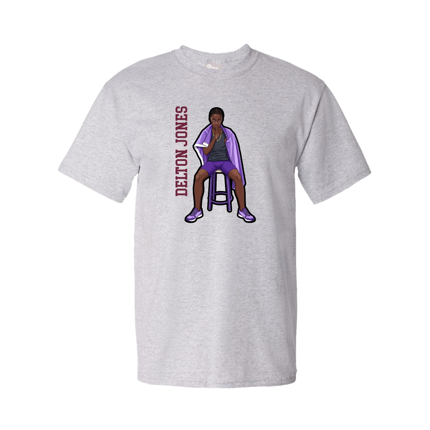Youth Tee — Name Vertical in Grey