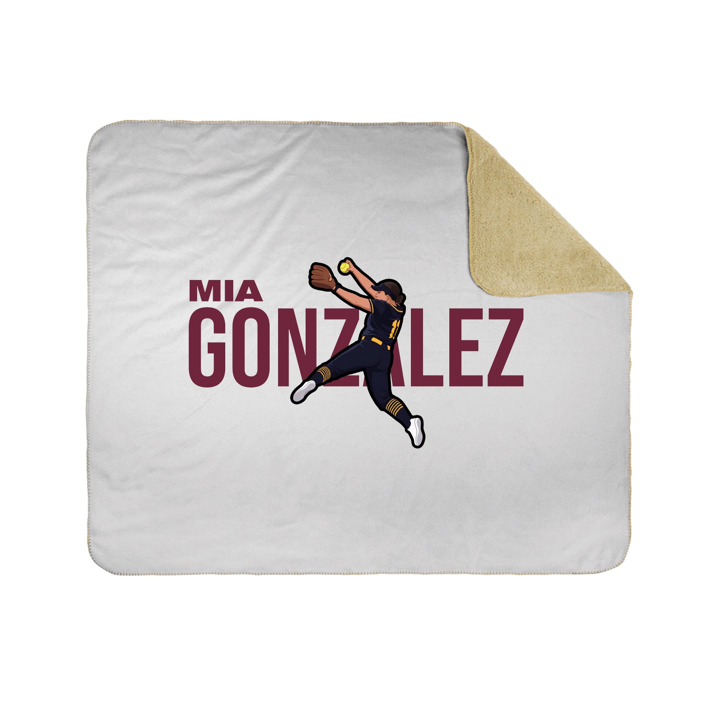 Throw Blanket — Player Name in White