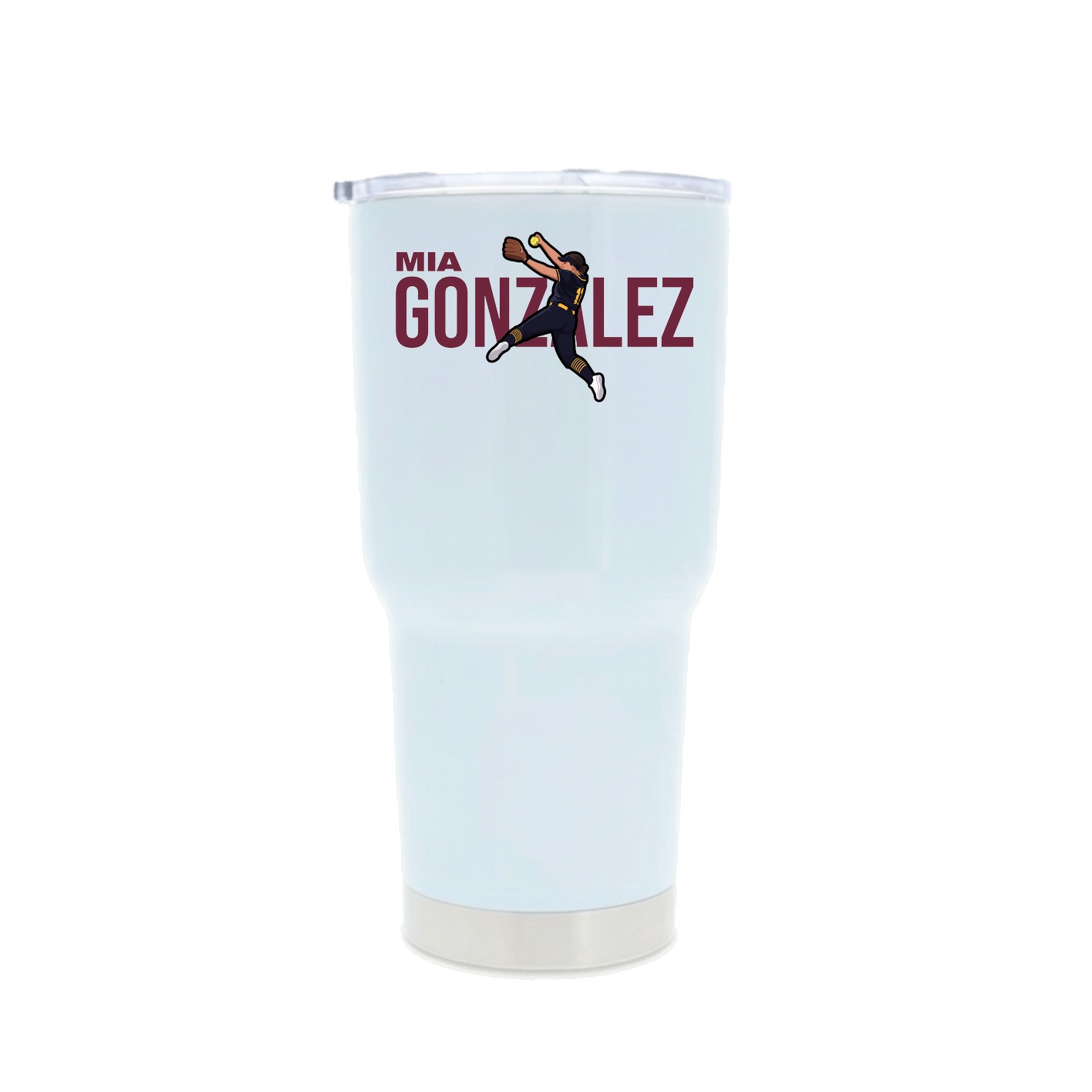 30oz Stainless Steel Tumbler — Player Name in White