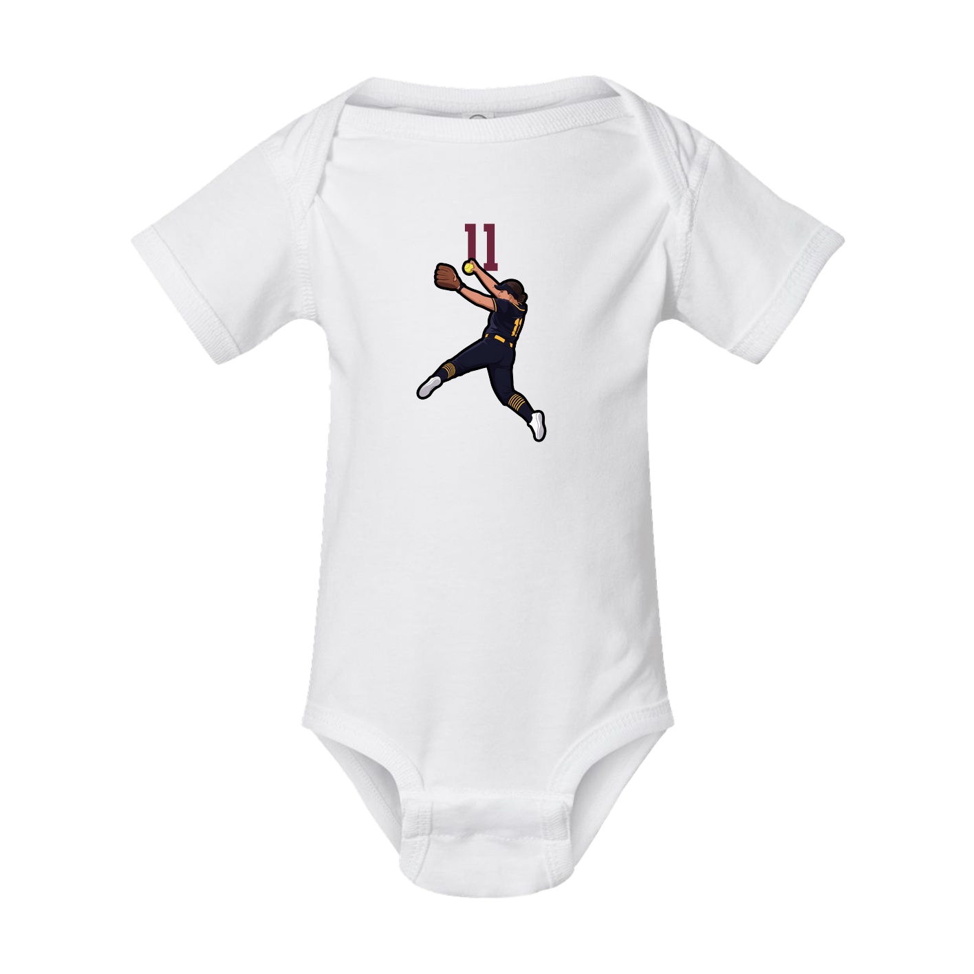 Baby Onesie — Number Top in White