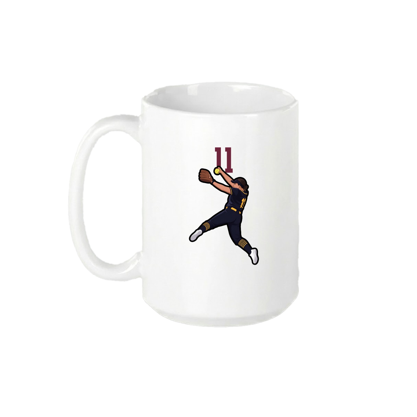 15oz Coffee Mug — Number Top in White