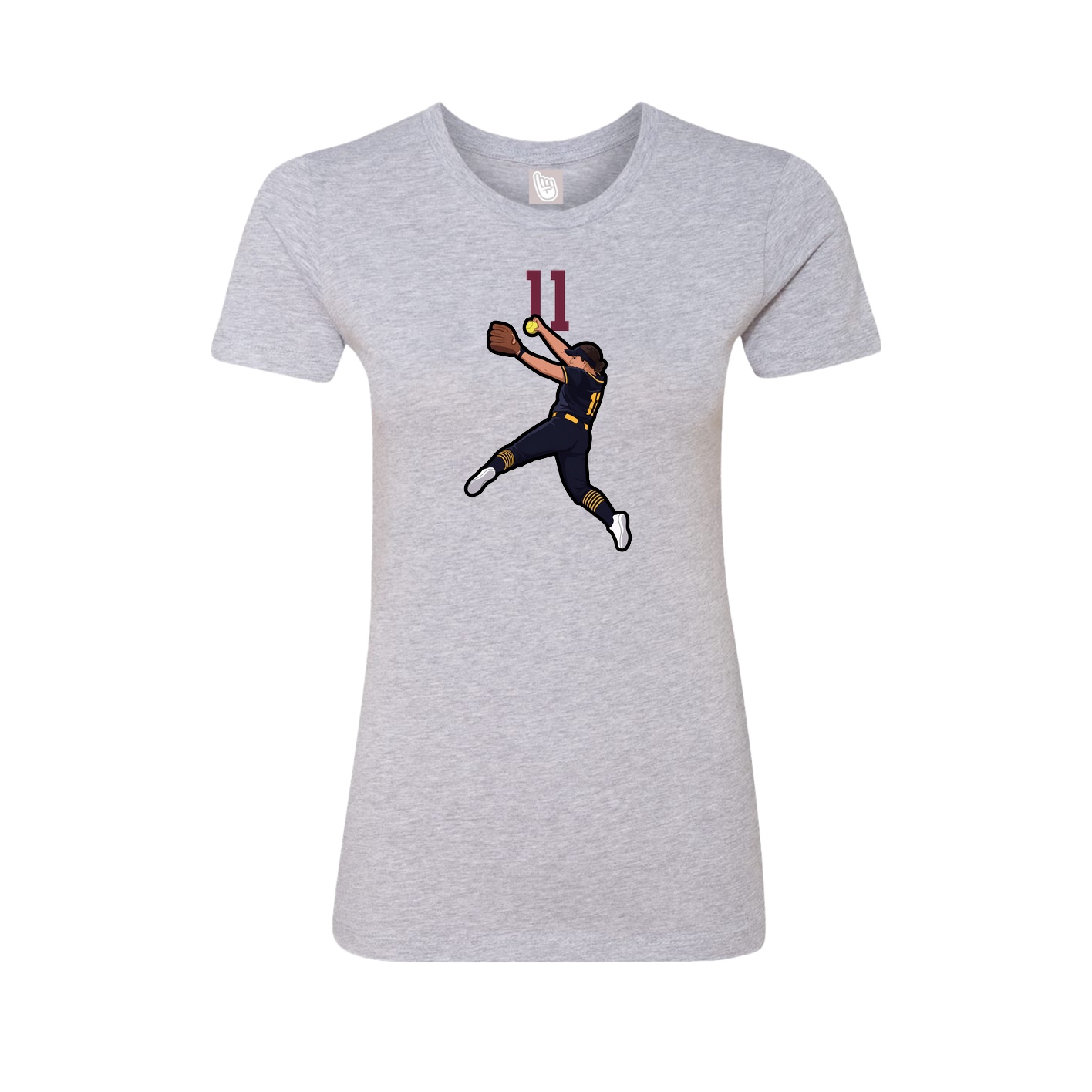 Fitted Women's Tee — Number Top in Grey