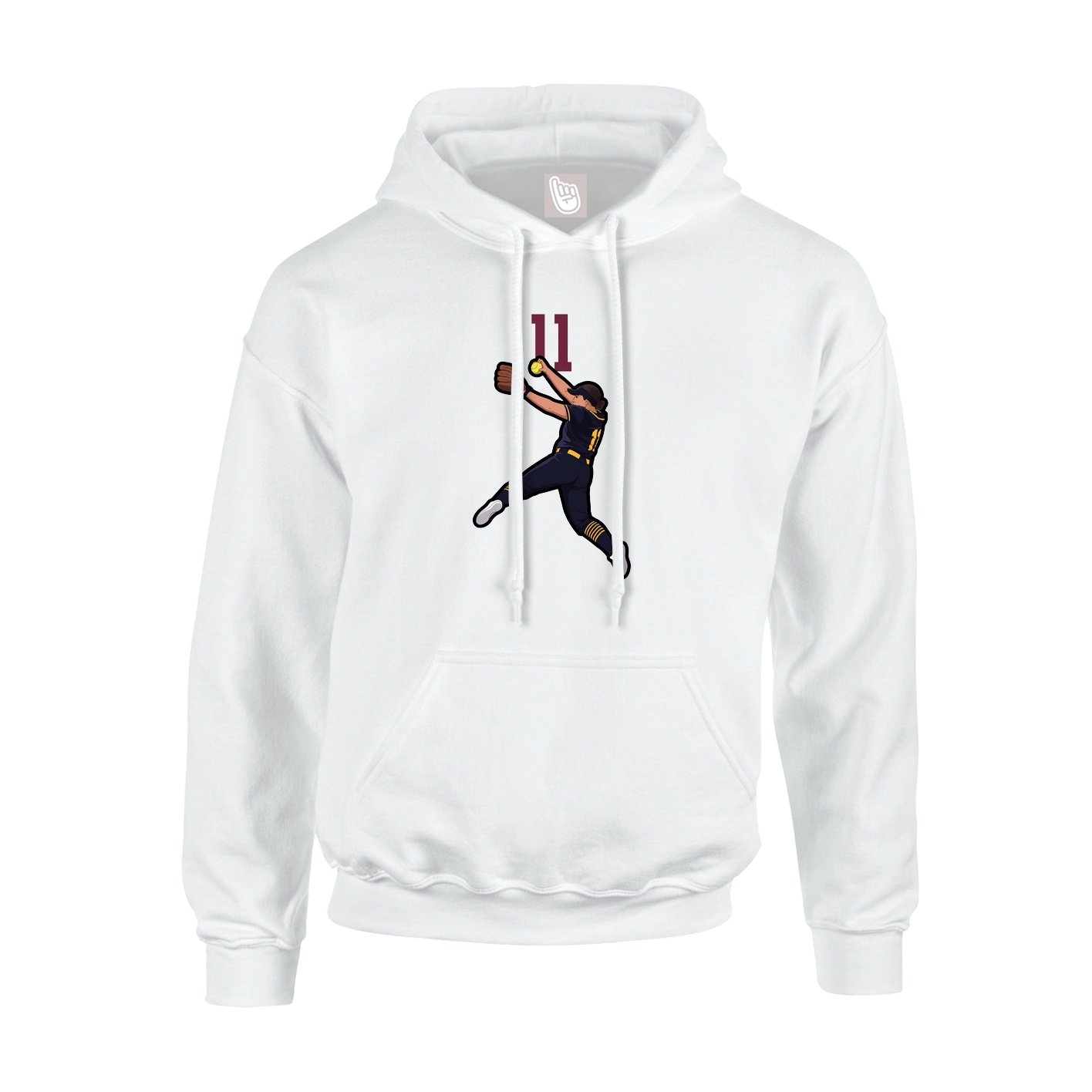 Hoodie — Number Top in White