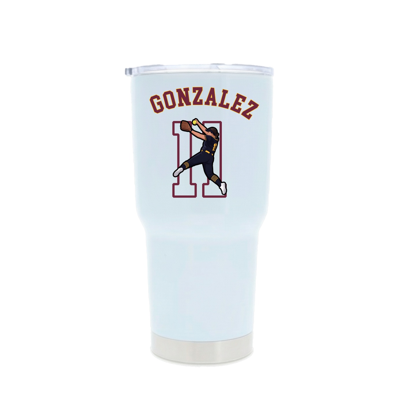30oz Stainless Steel Tumbler — Shirsey Arch in White