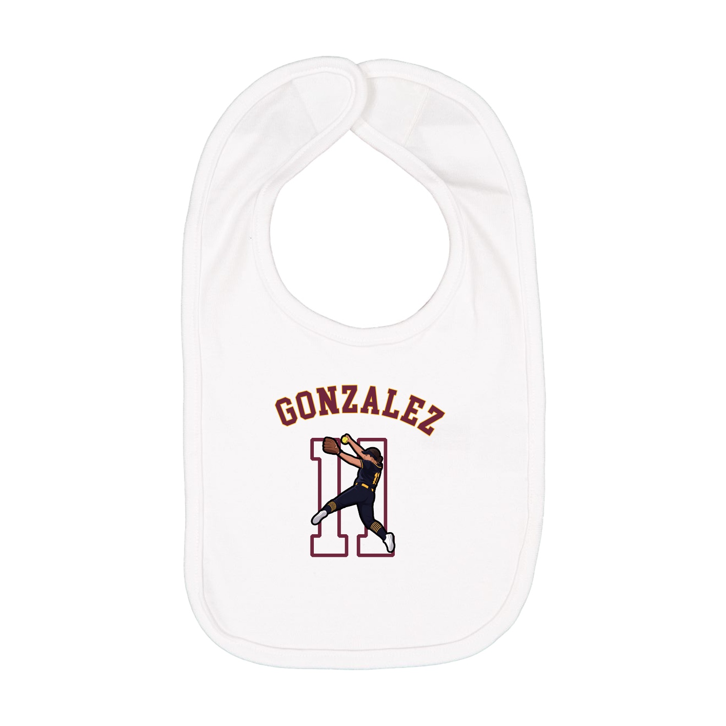Infant Bib — Shirsey Arch in White