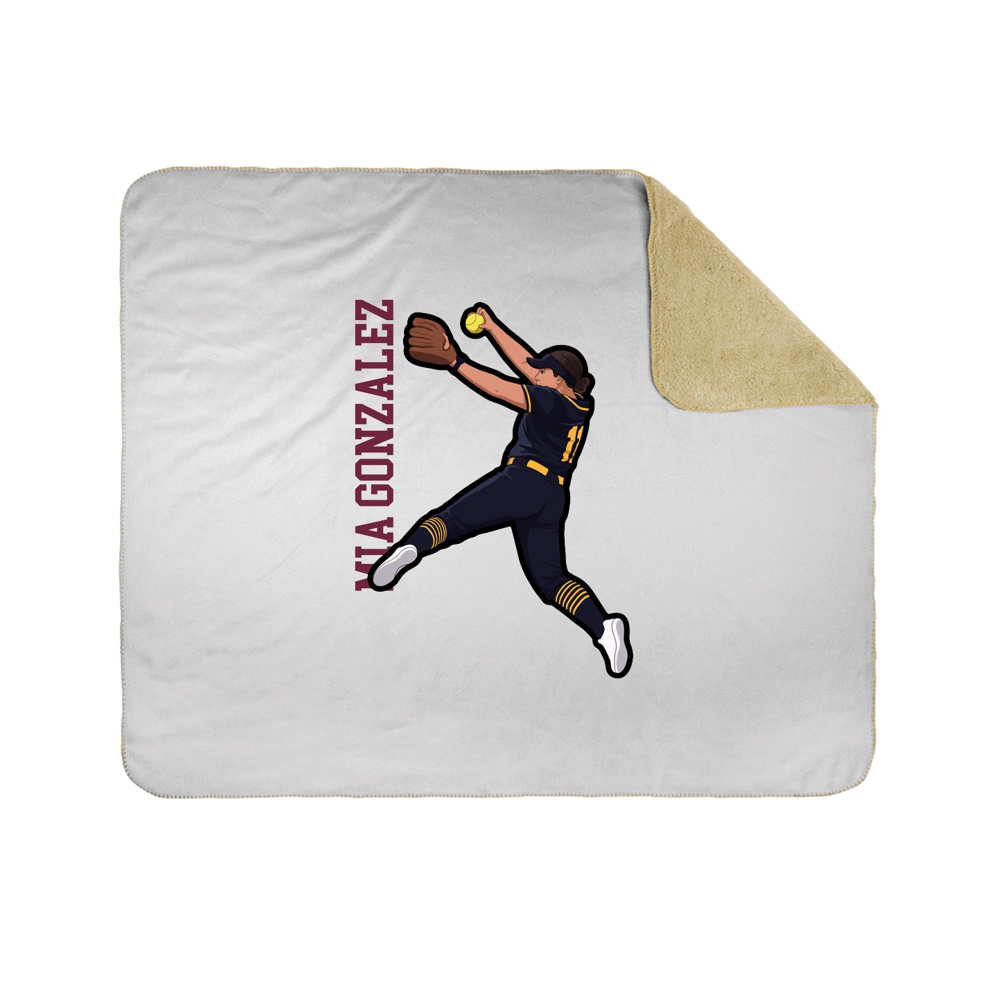Throw Blanket — Name Vertical in White