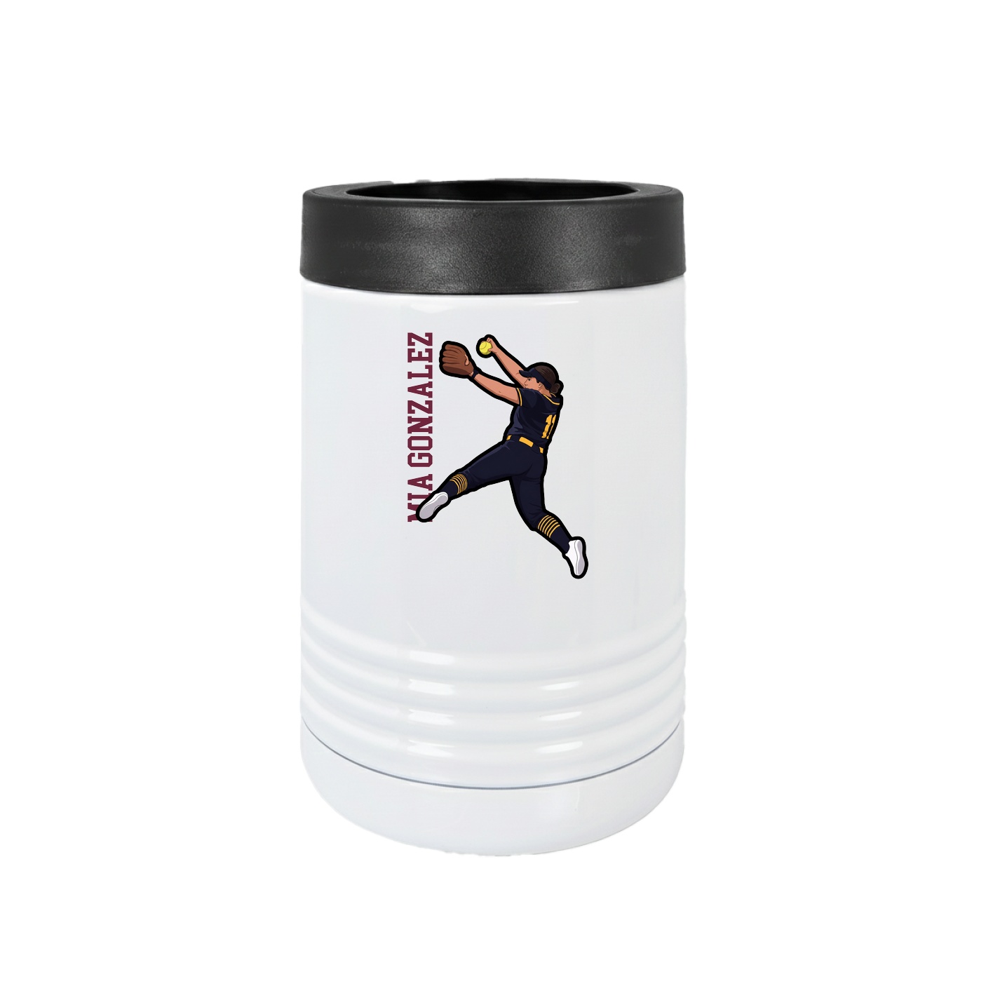 Beverage Holder — Name Vertical in White