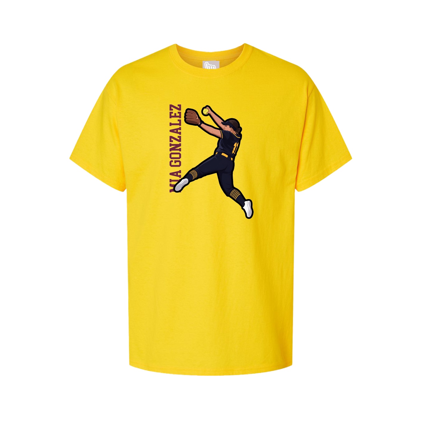Youth Tee — Name Vertical in Gold