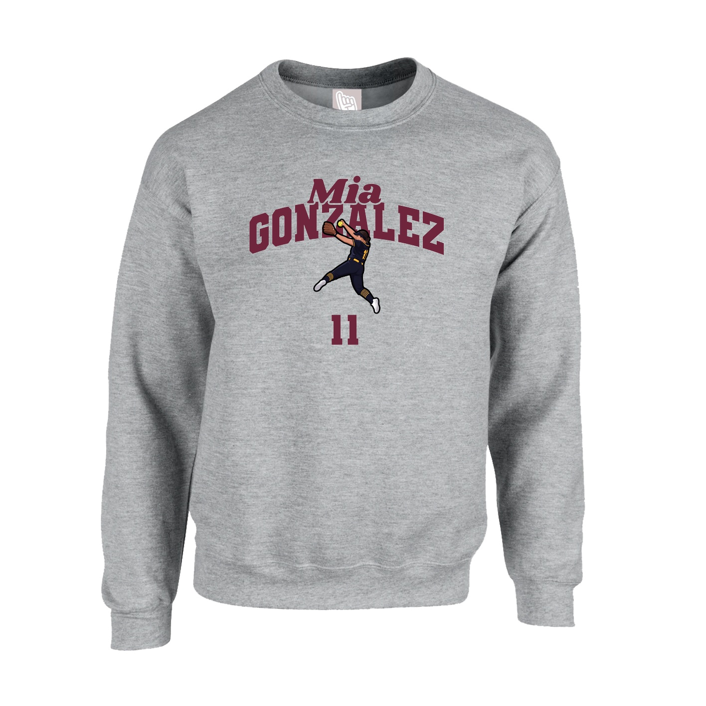 Fleece Crew — Signature Arch in Grey