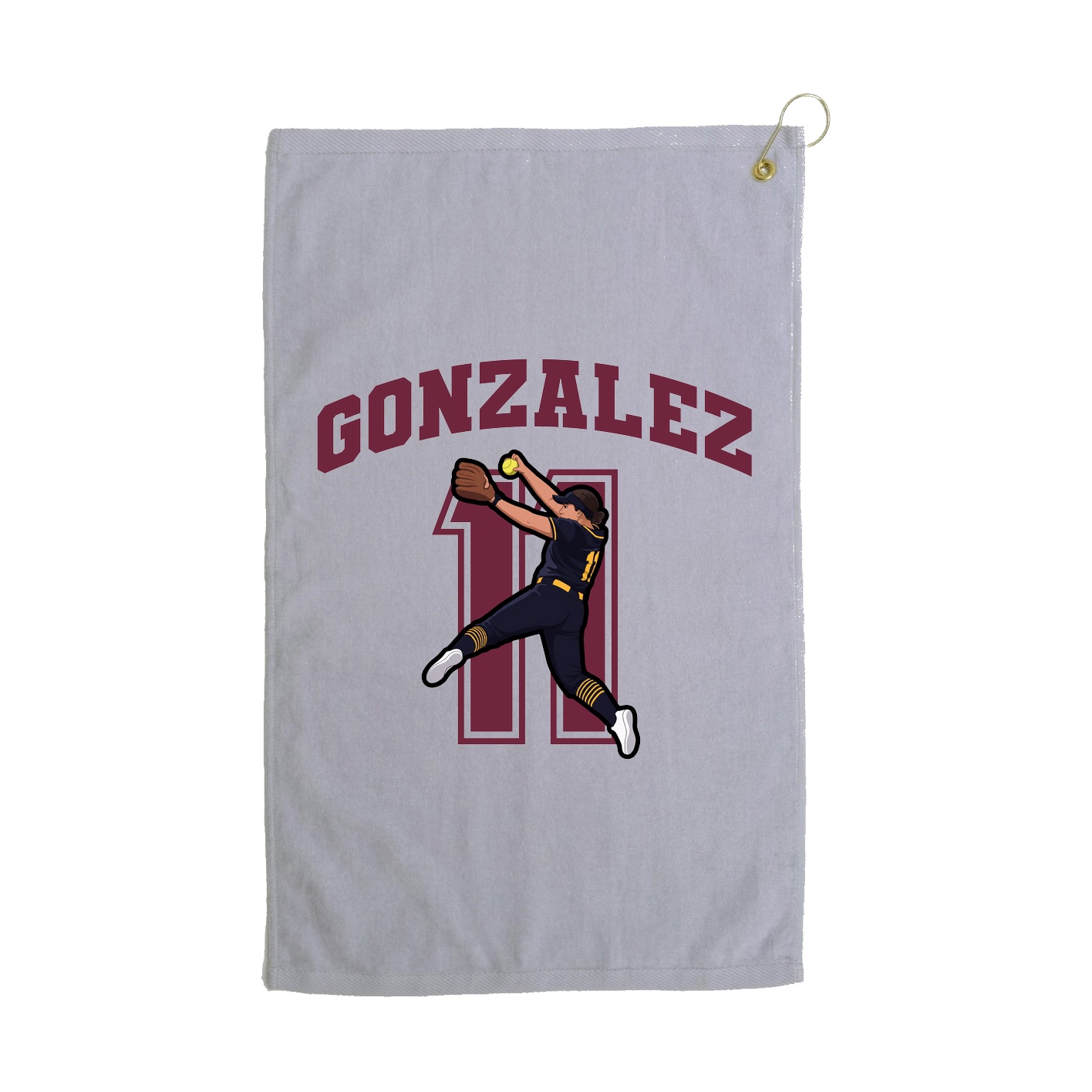 Golf Towel — Number in Grey