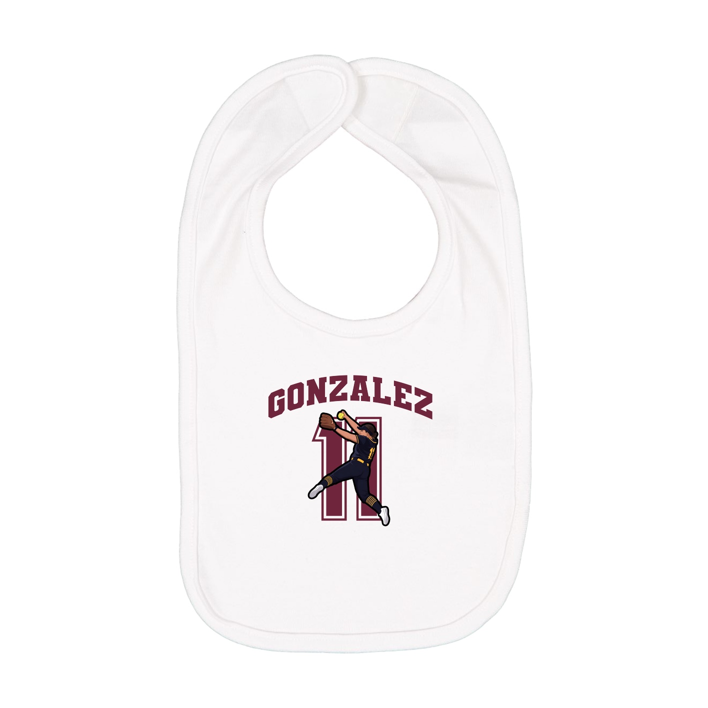 Infant Bib — Number in White