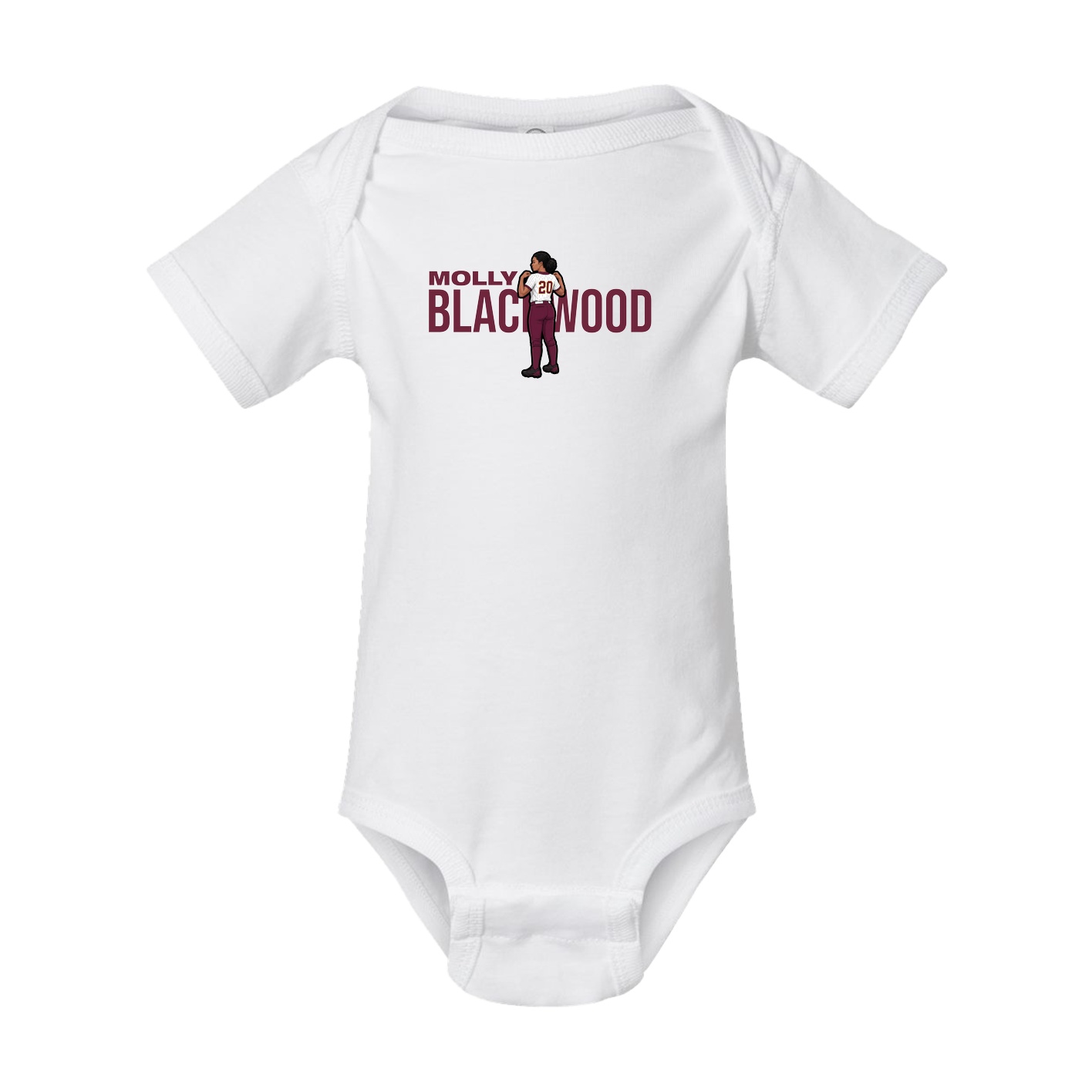 Baby Onesie — Player Name in White