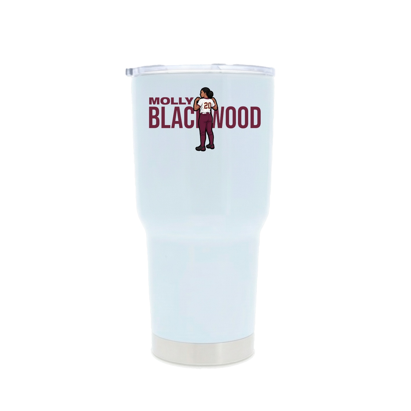 30oz Stainless Steel Tumbler — Player Name in White