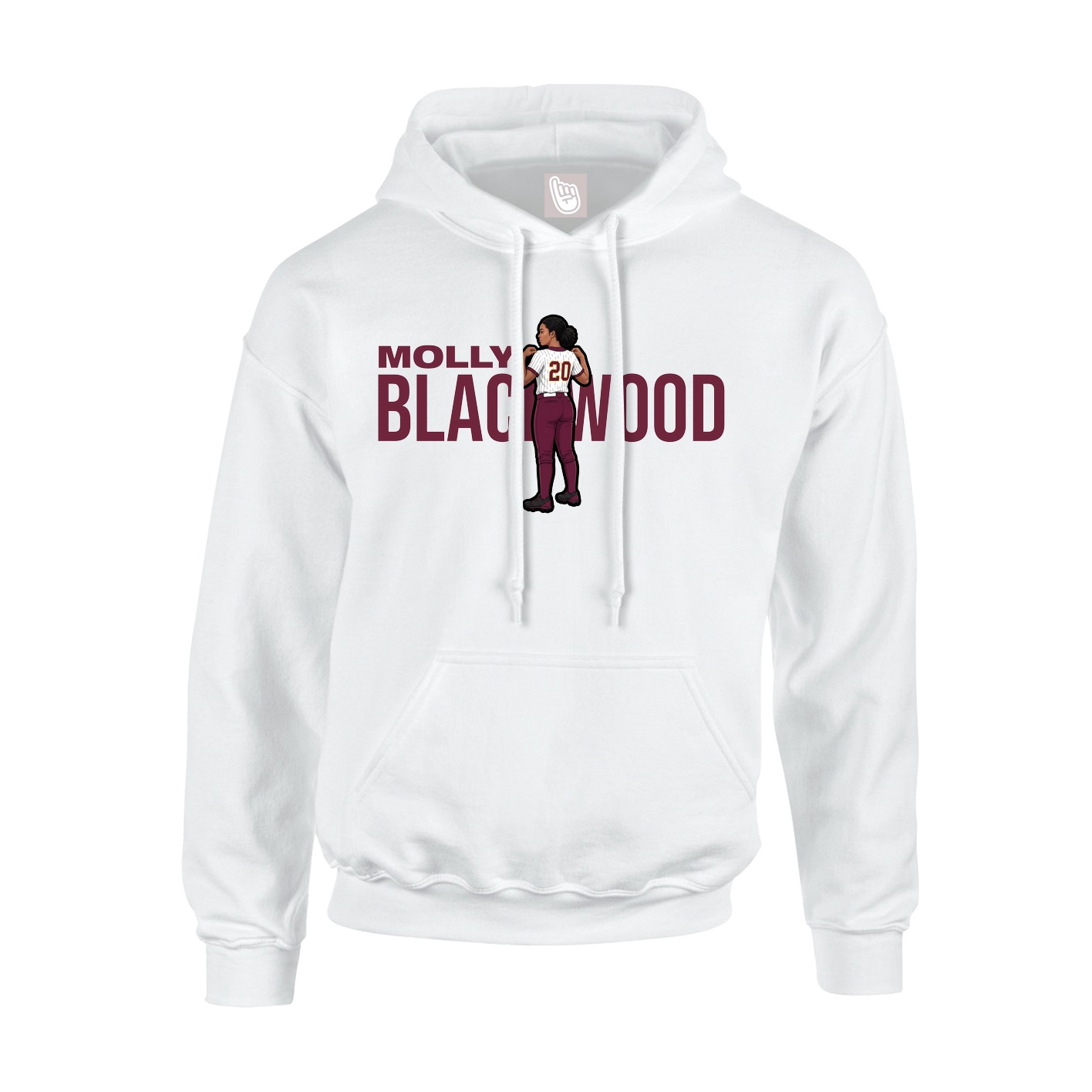 Youth Hoodie — Player Name in White