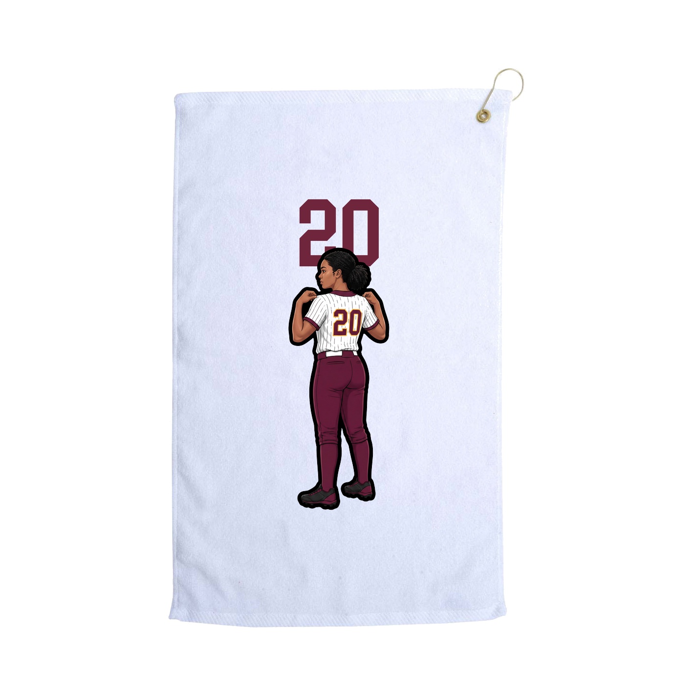 Golf Towel — Number Top in White