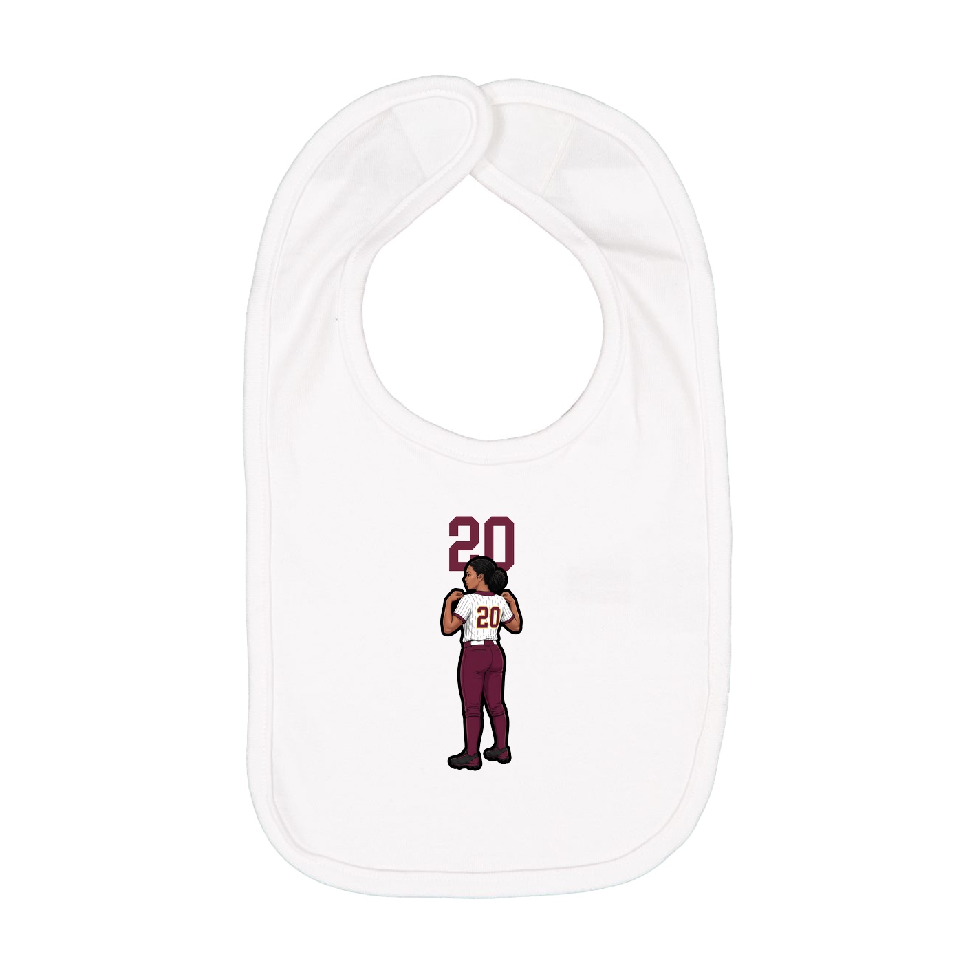 Infant Bib — Number Top in White