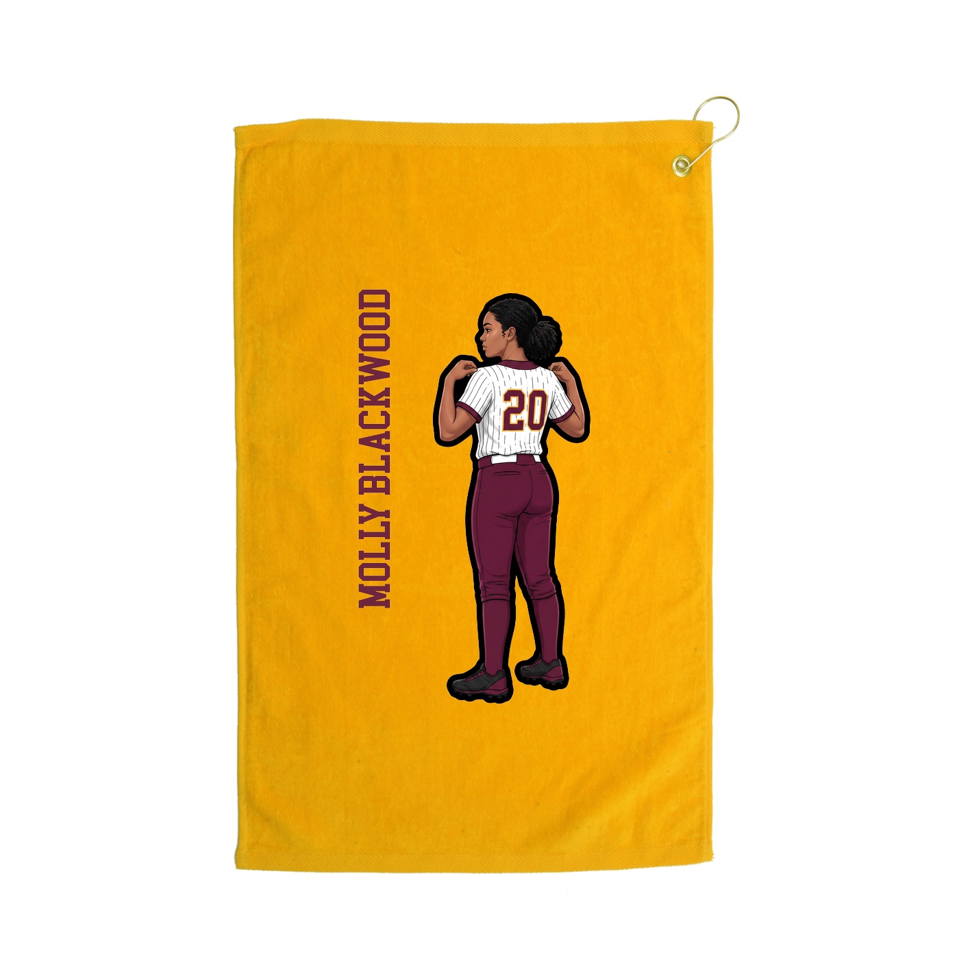 Golf Towel — Name Vertical in Gold