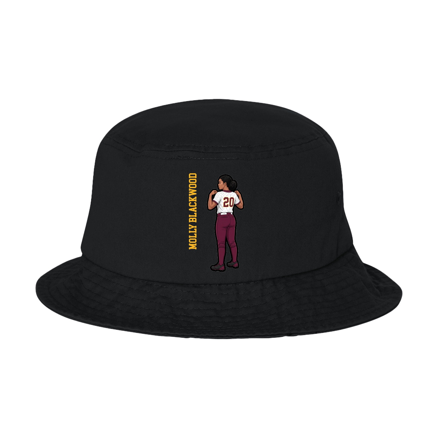 Bucket Cap — Name Vertical in Black