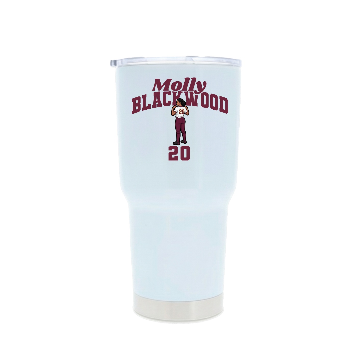 30oz Stainless Steel Tumbler — Signature Arch in White