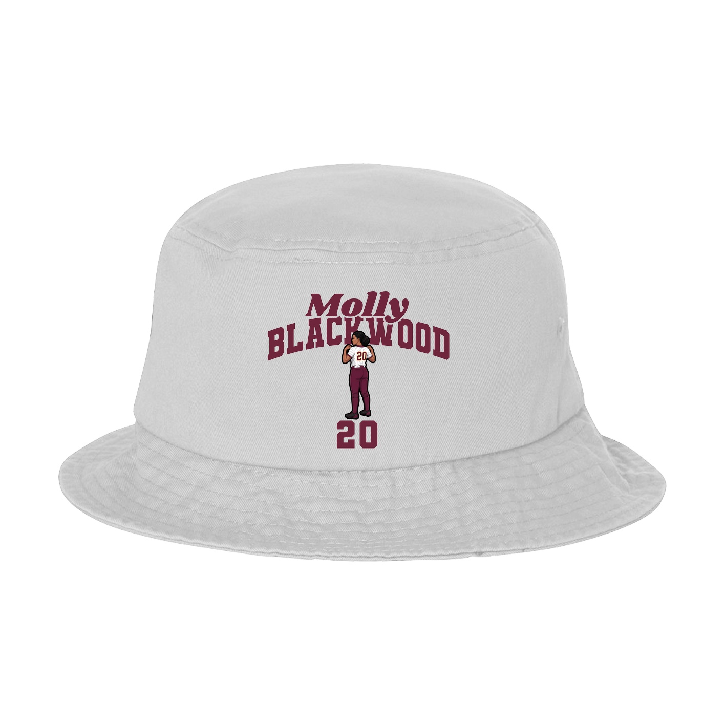 Bucket Cap — Signature Arch in White