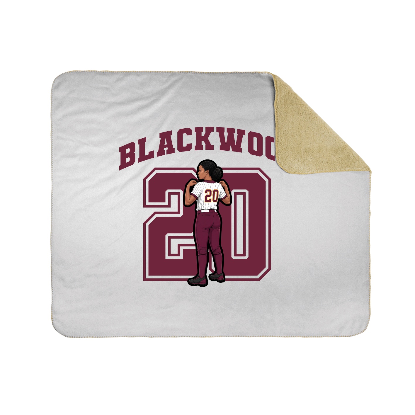 Throw Blanket — Number in White