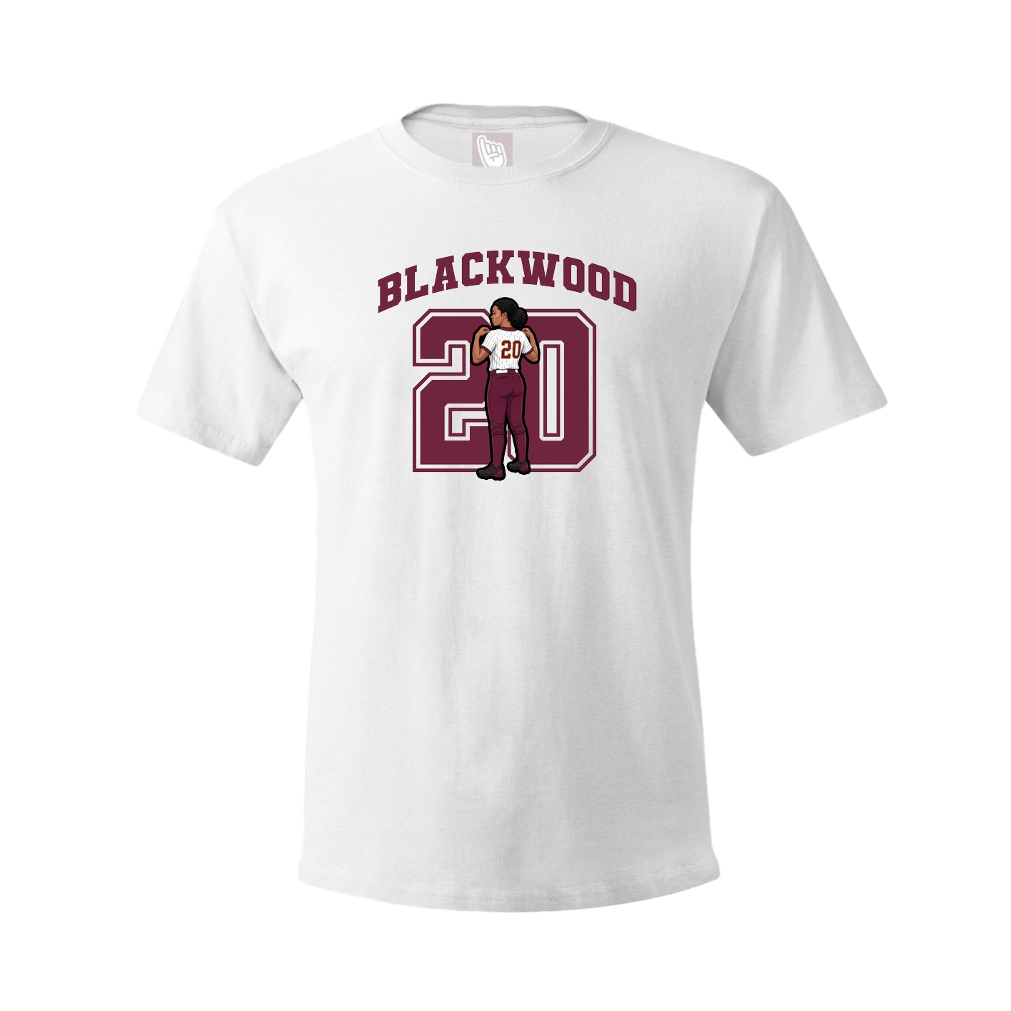 Youth Tee — Number in White