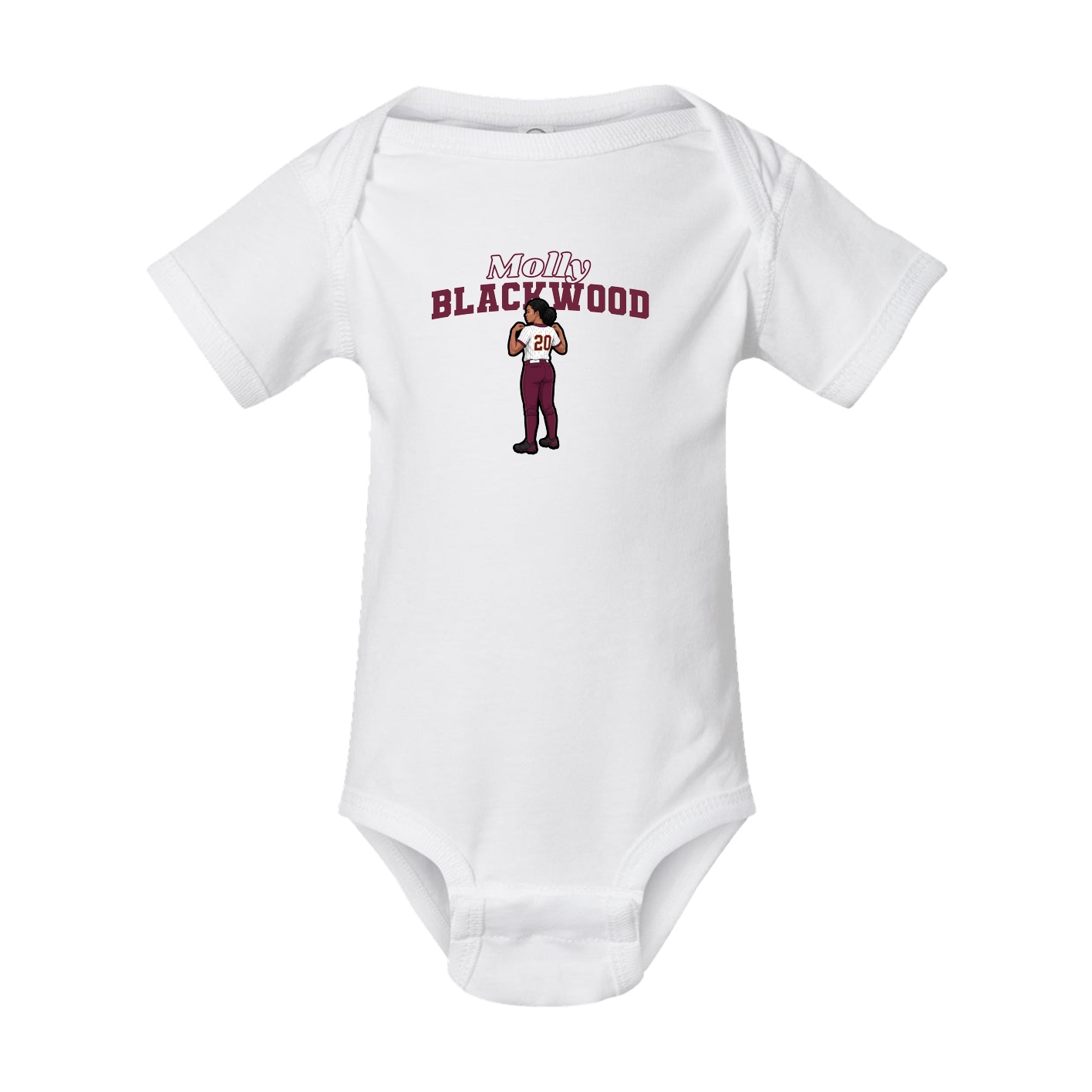 Baby Onesie — Name Arch in White