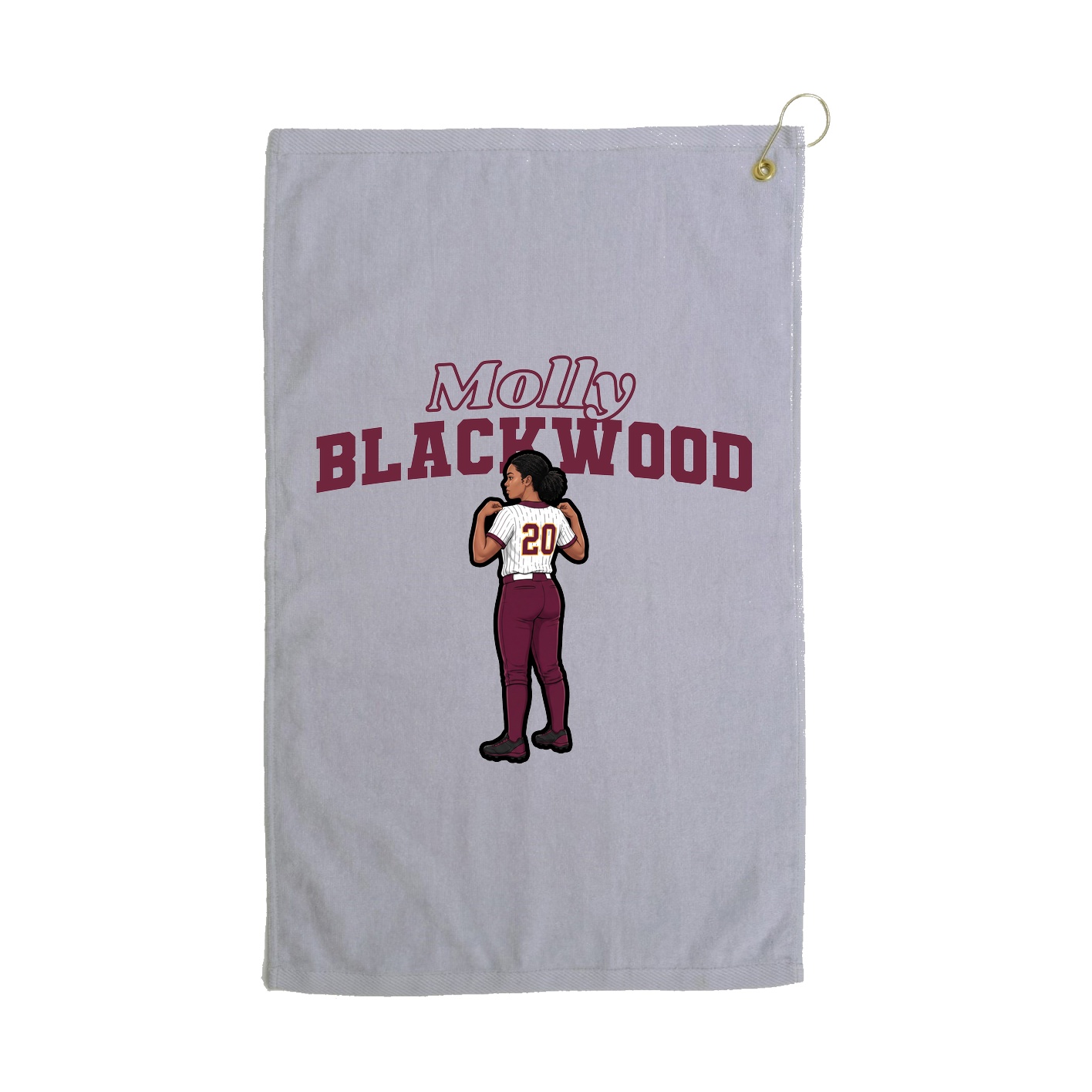 Golf Towel — Name Arch in Grey