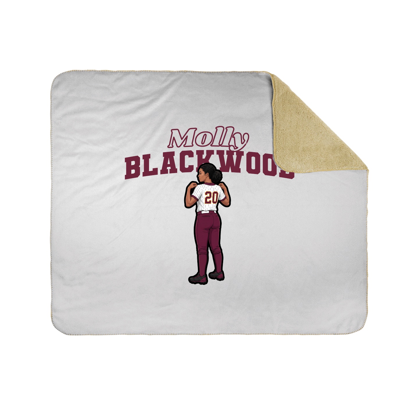 Throw Blanket — Name Arch in White
