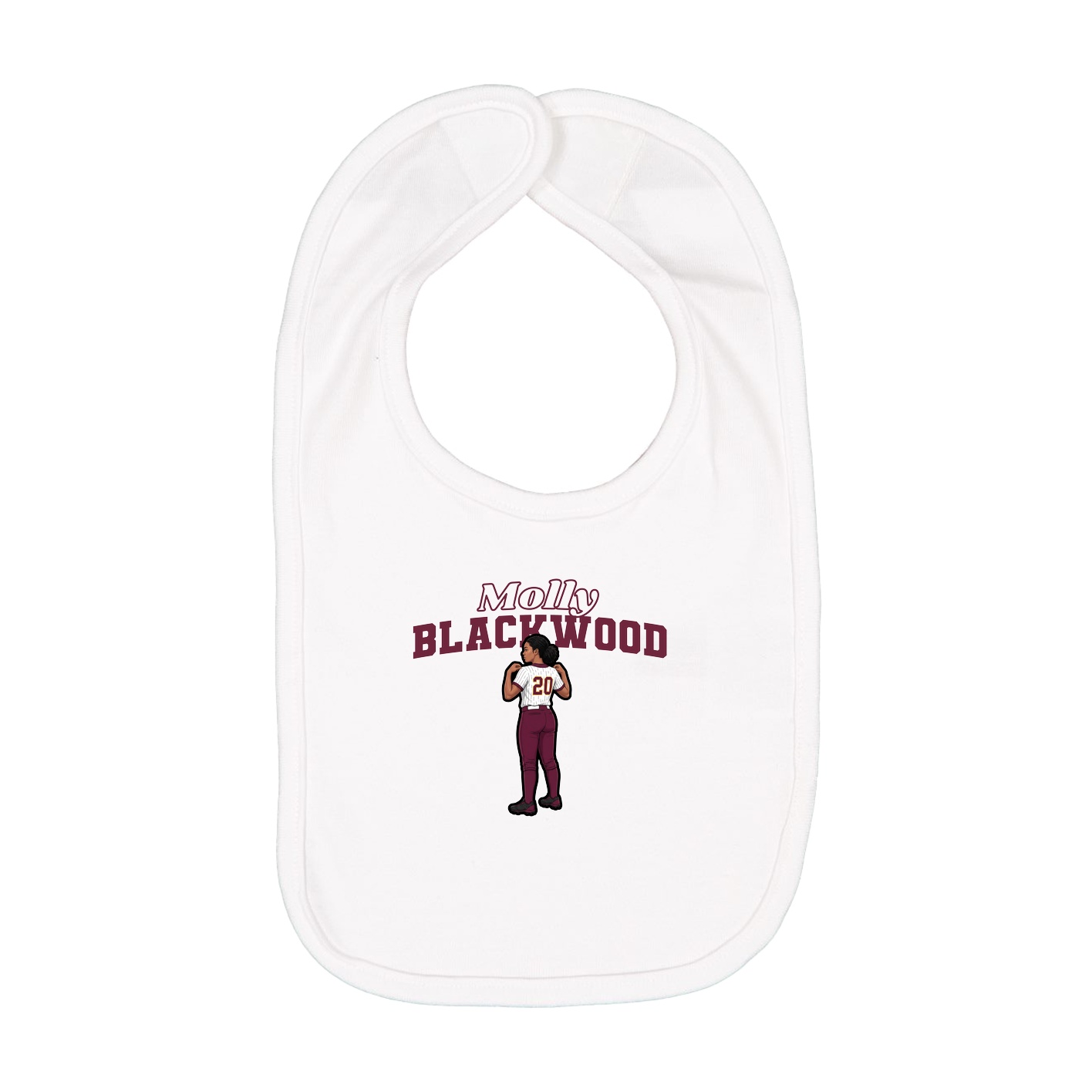 Infant Bib — Name Arch in White