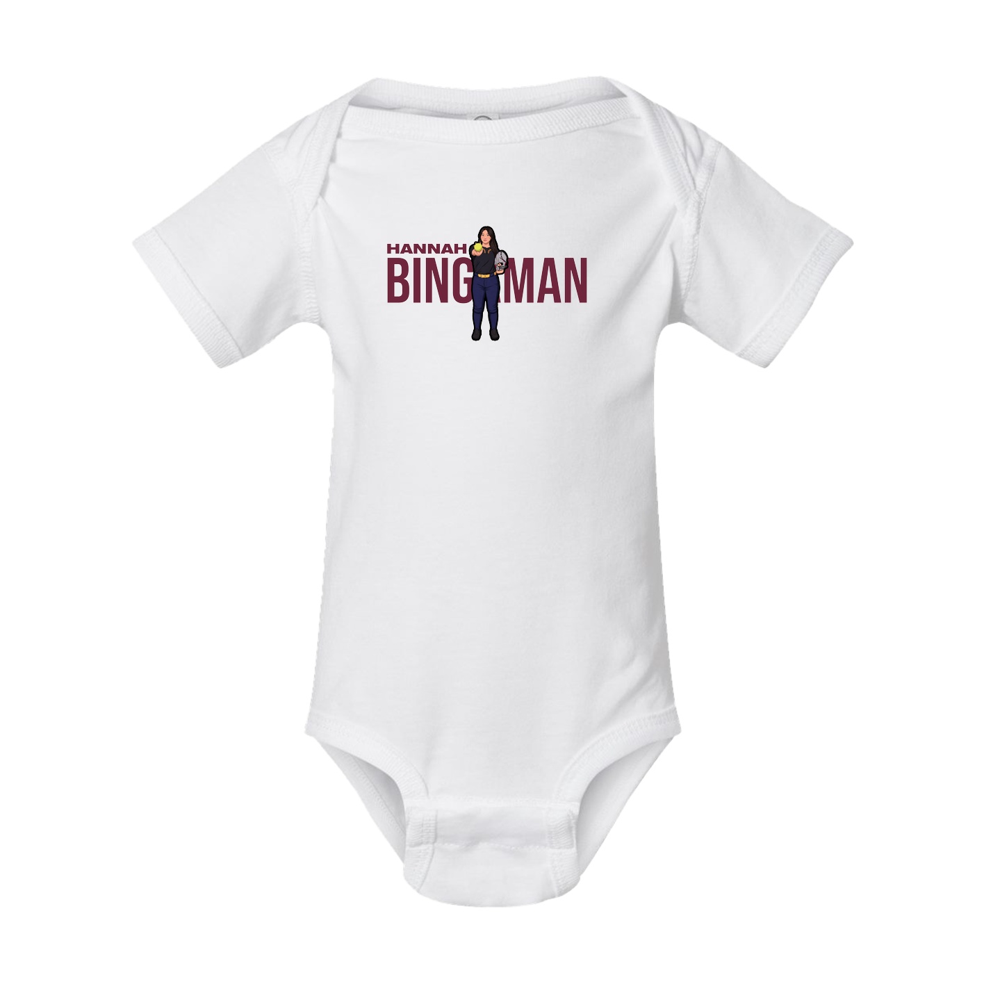 Baby Onesie — Player Name in White
