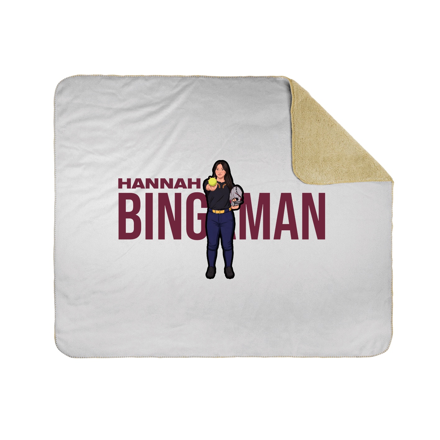 Throw Blanket — Player Name in White